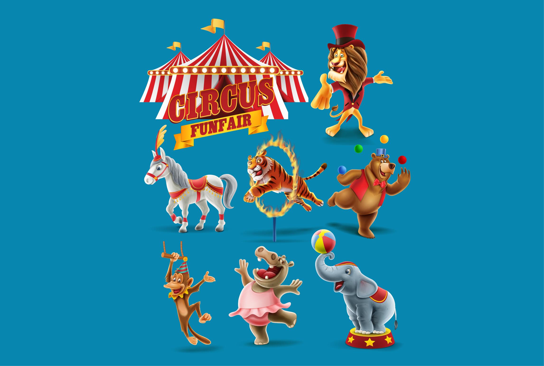 Various Animal Show Illustration Design