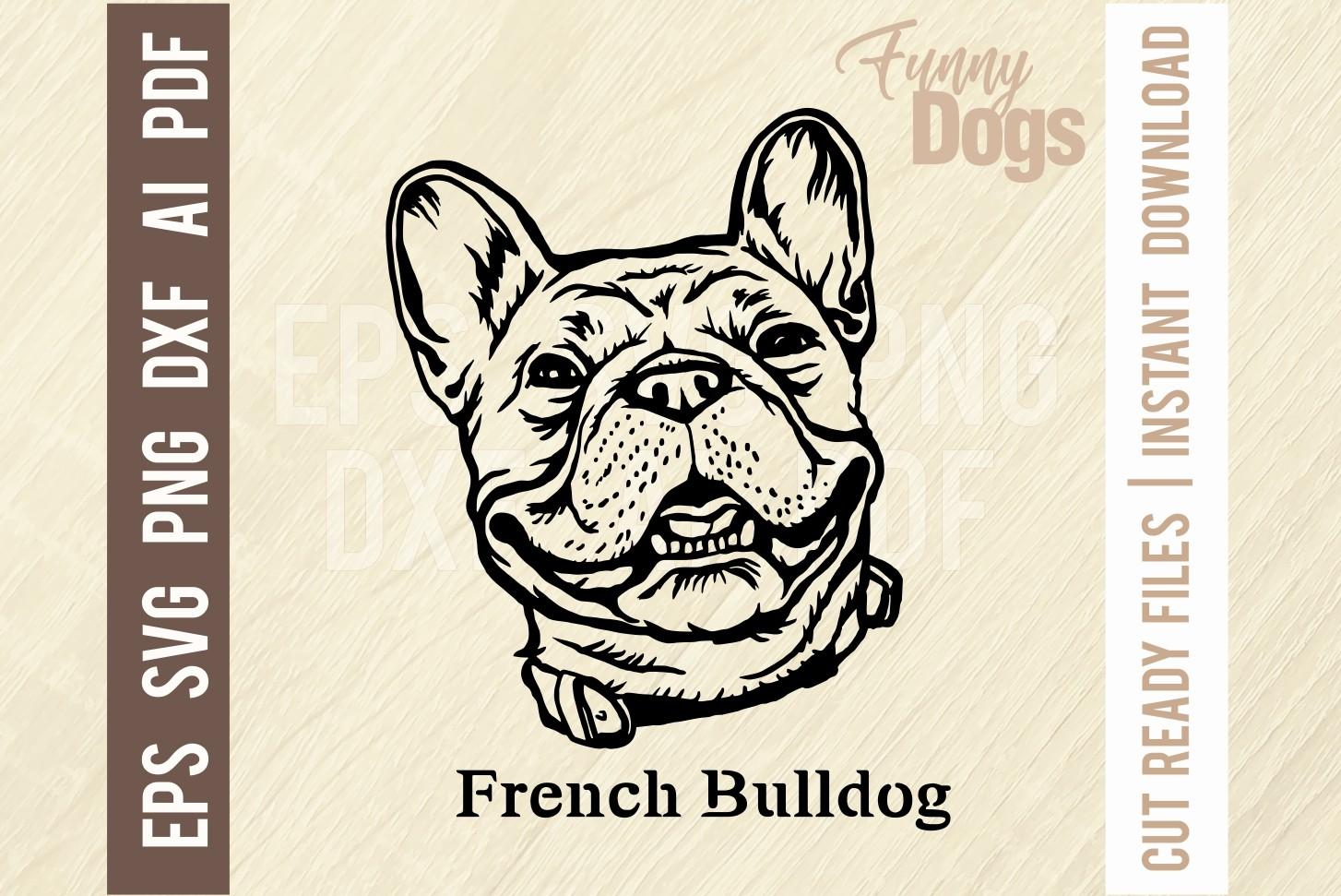 French Bulldog - Funny Dog SVG Stencil