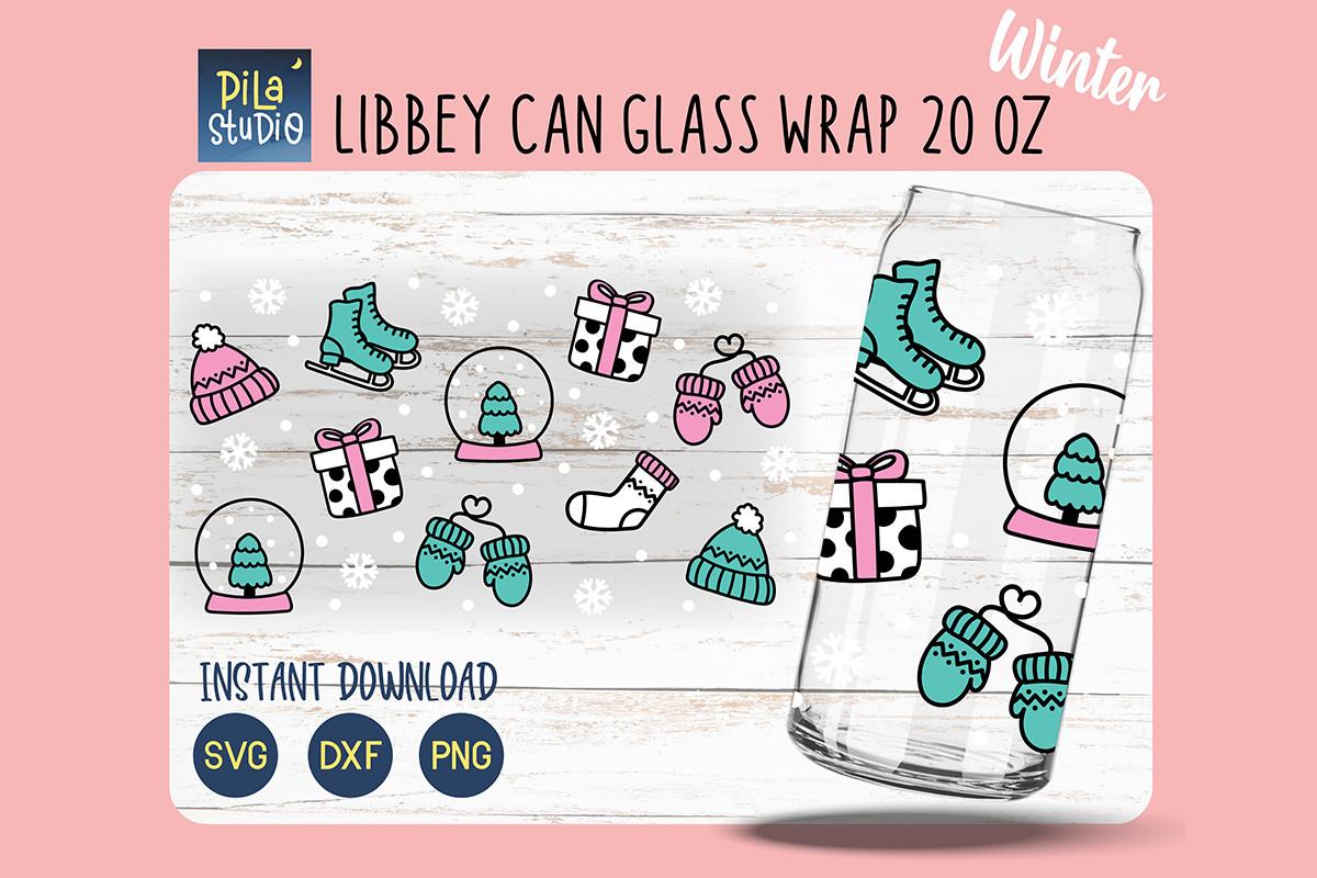 Winter Libbey Can Glass Wrap Svg