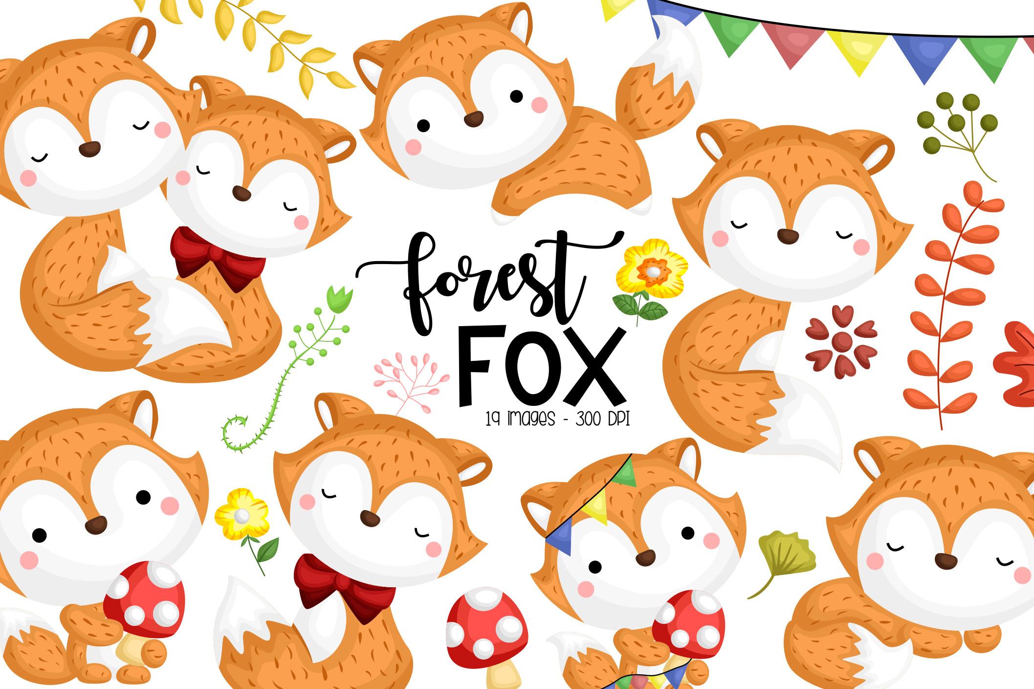 Cute Fox Clipart - Cute Animal Clip Art