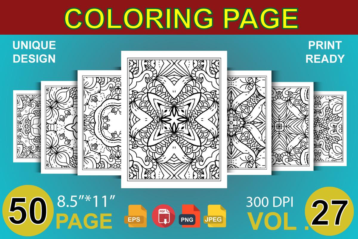Floral Coloring Page KDP Interior Vol-27