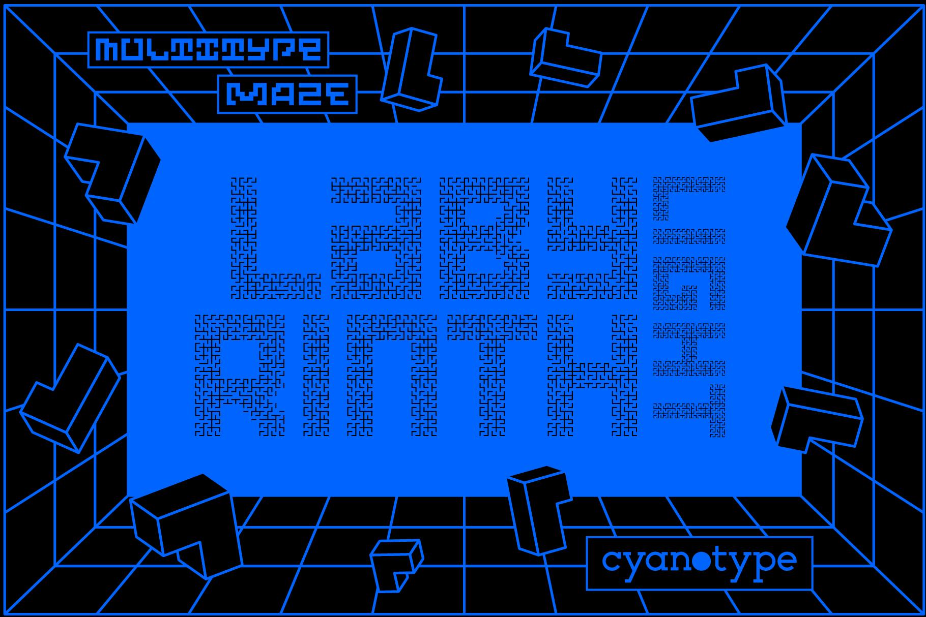 MultiType Maze Labyrinth Light Font