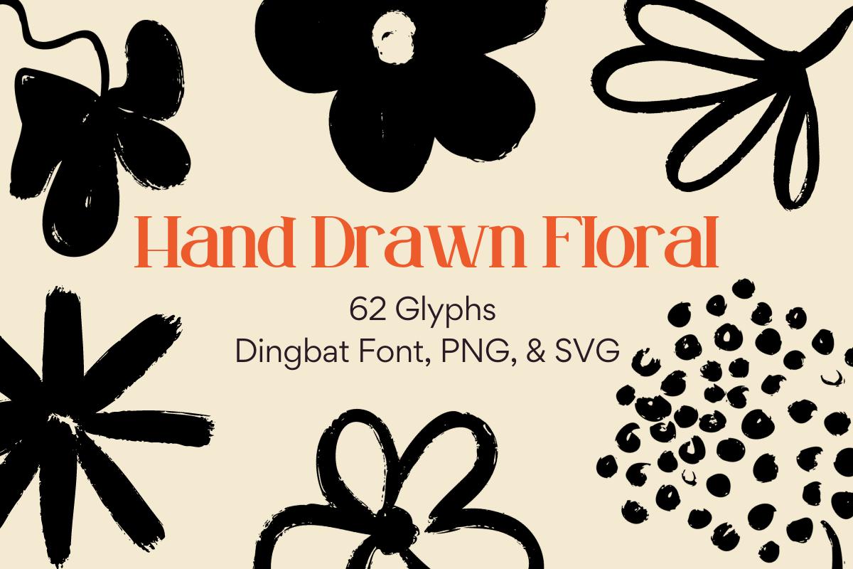 Hand Drawn Floral Font
