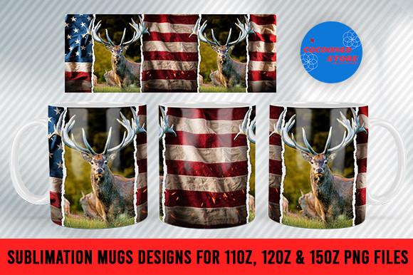 Deer with American Flag Mug