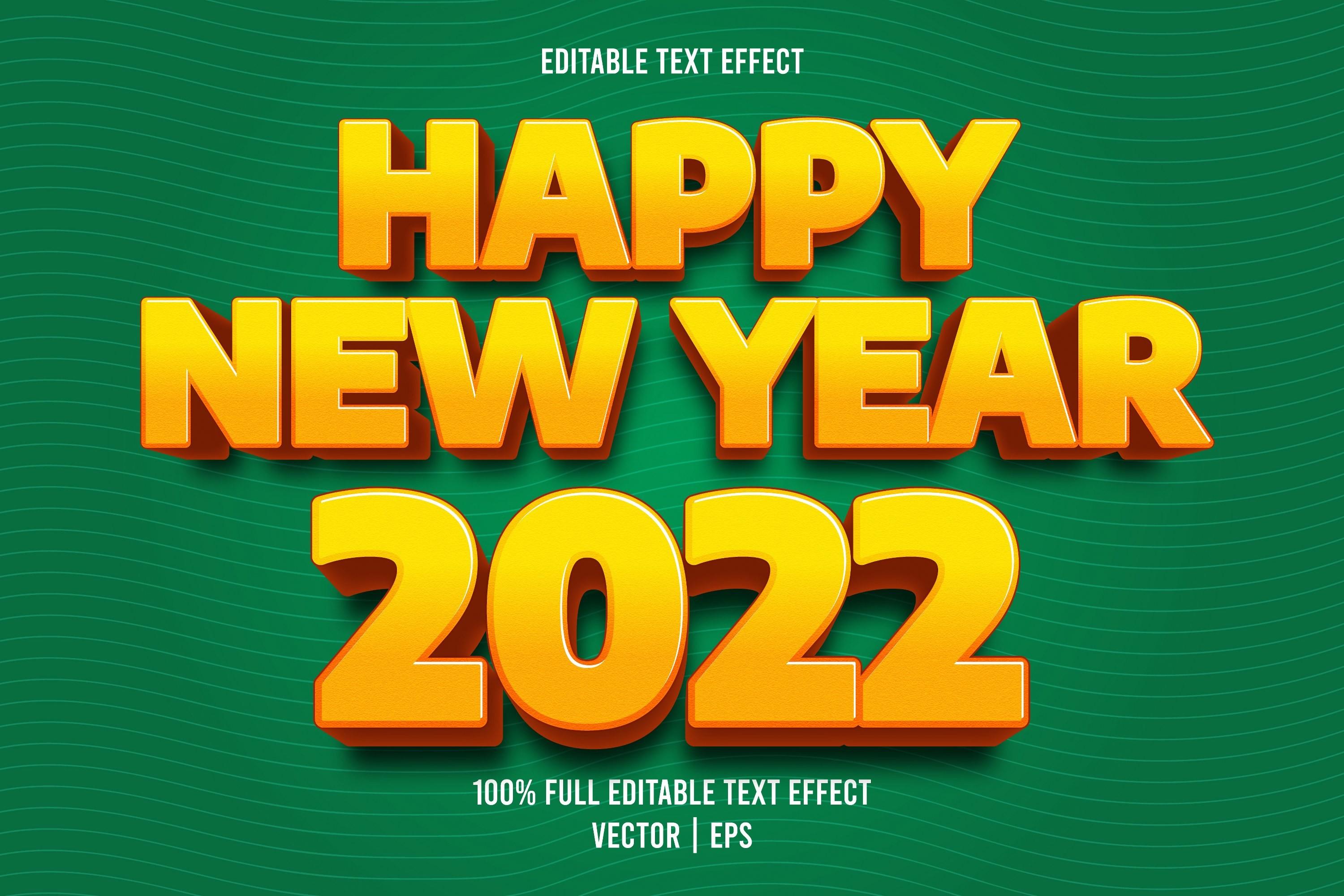 Happy New Year 2022 Editable Text Effect