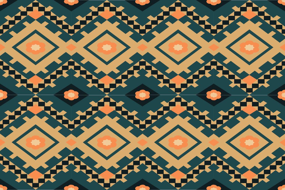 Geometic Aztec Daimond Orange Seamless