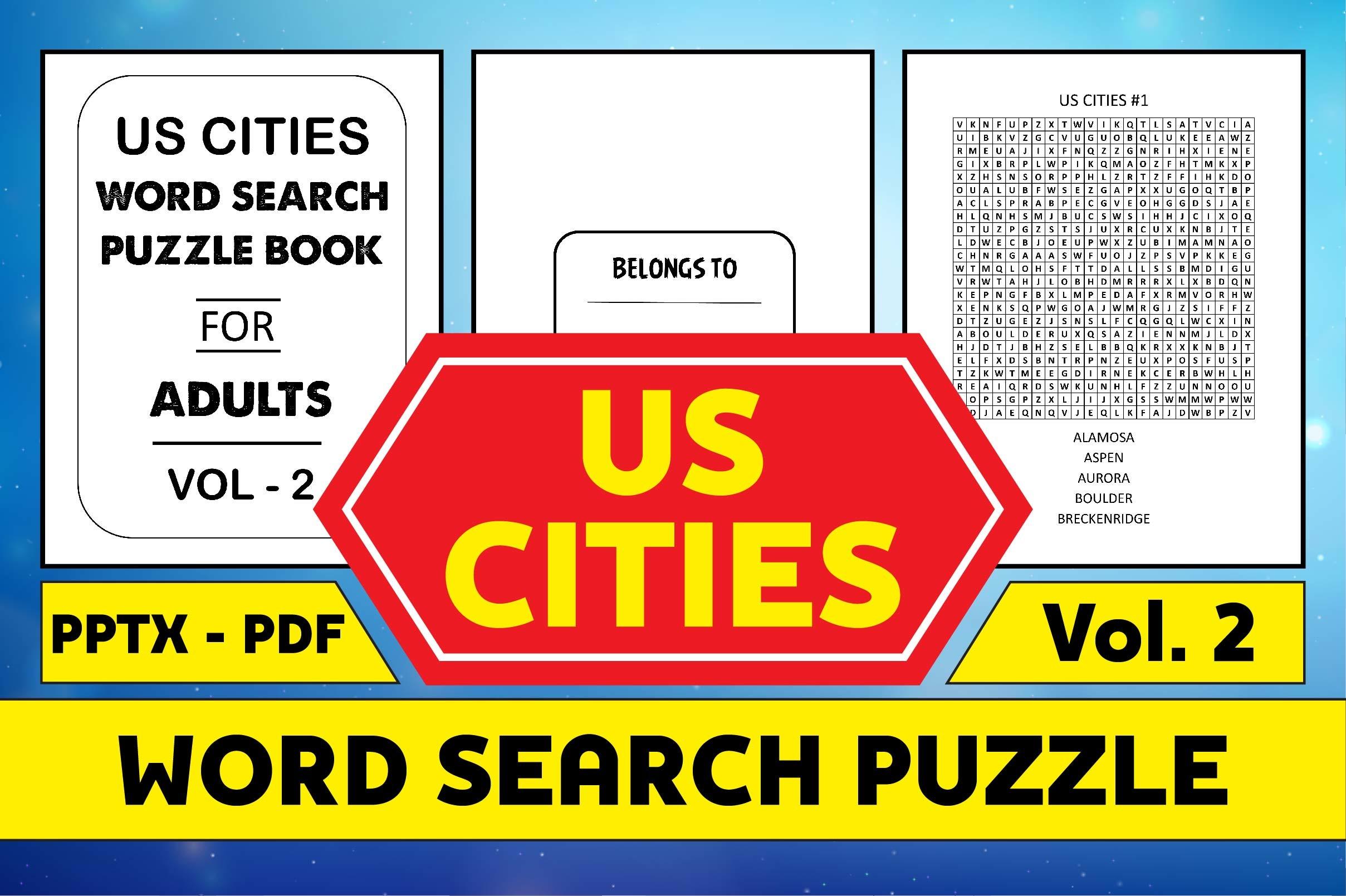 US Cities Word Search Puzzle Interior 2