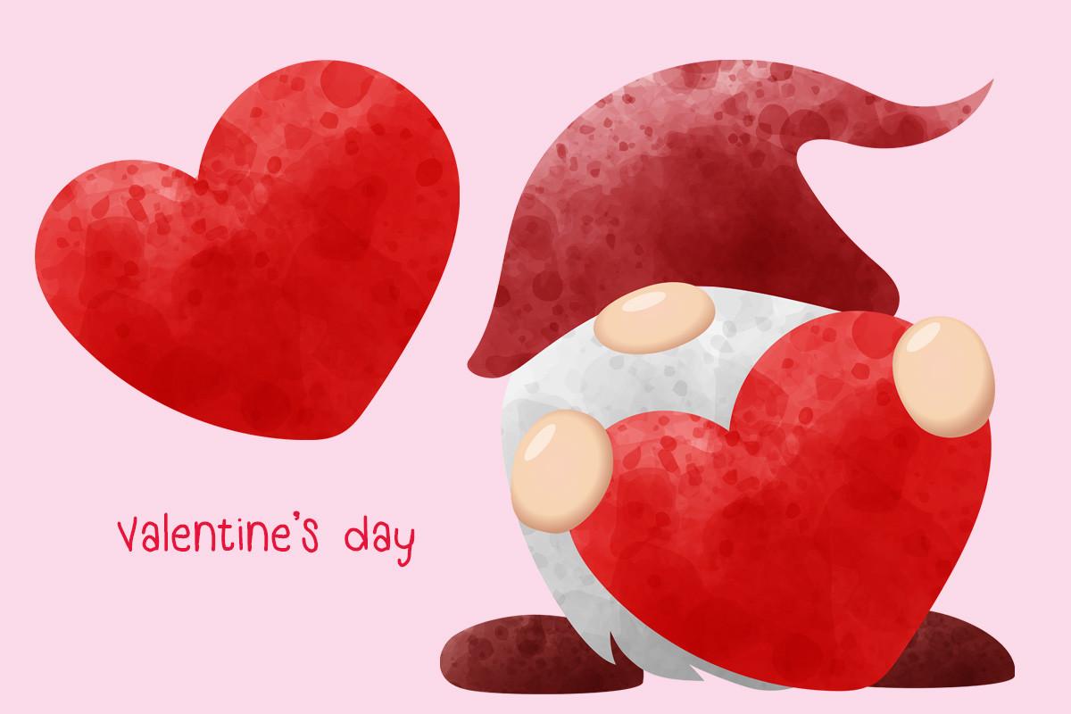 Cute Gnomes Holding Hearts