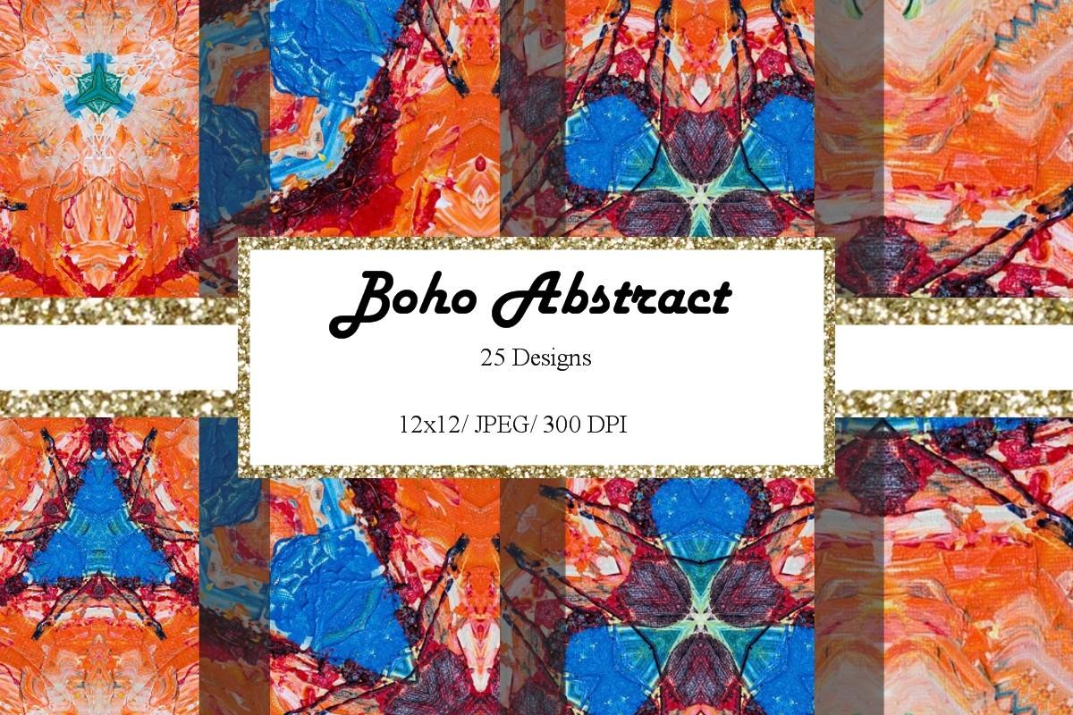 Boho Abstract 12x12 Digital Paper Orange