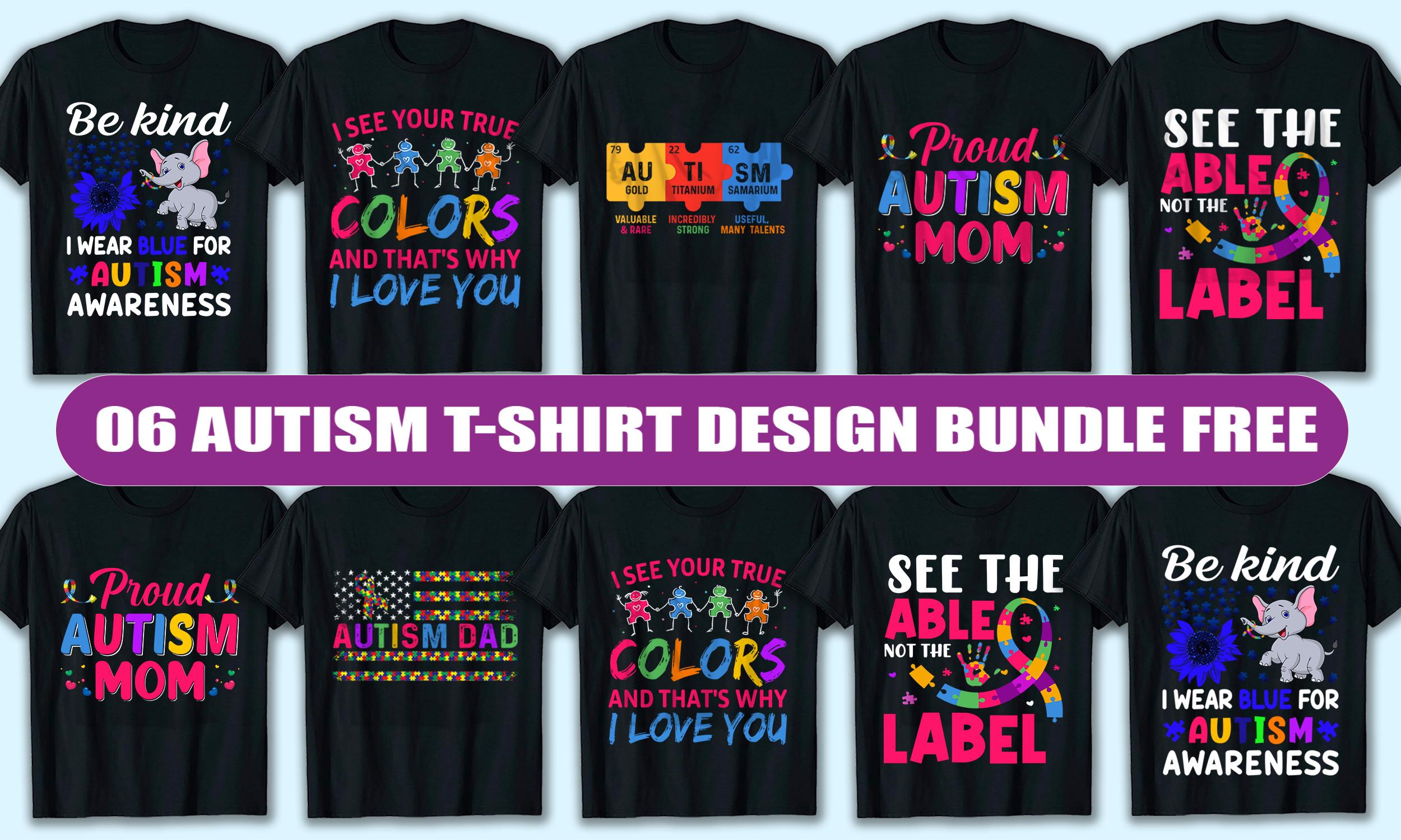Autism T-Shirt Design Bundle Free