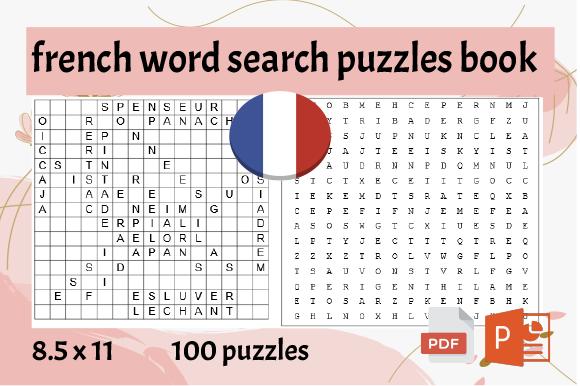100 French Word Search Puzzles Book