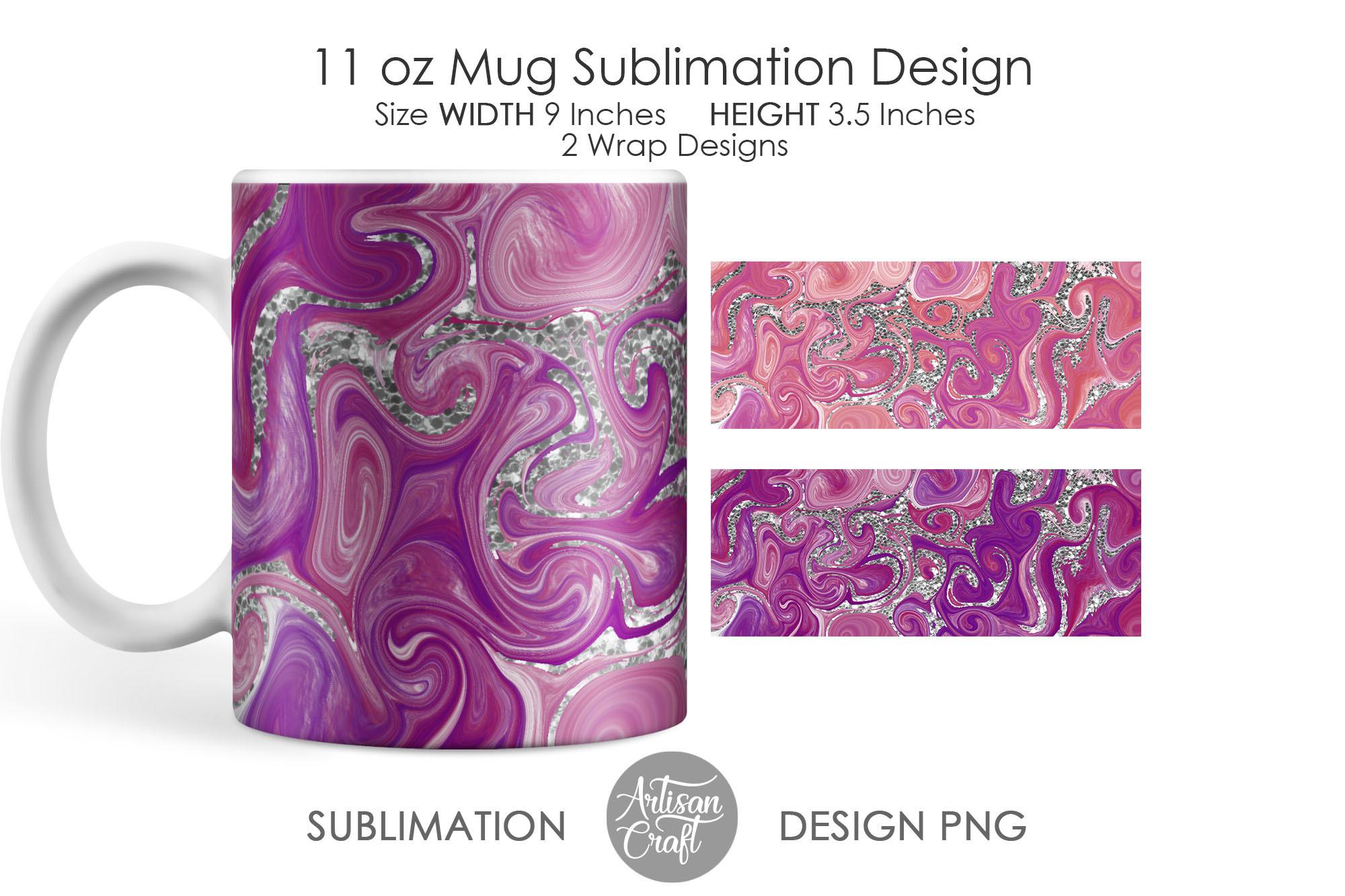 Sublimation Mug Template, Fluid Art