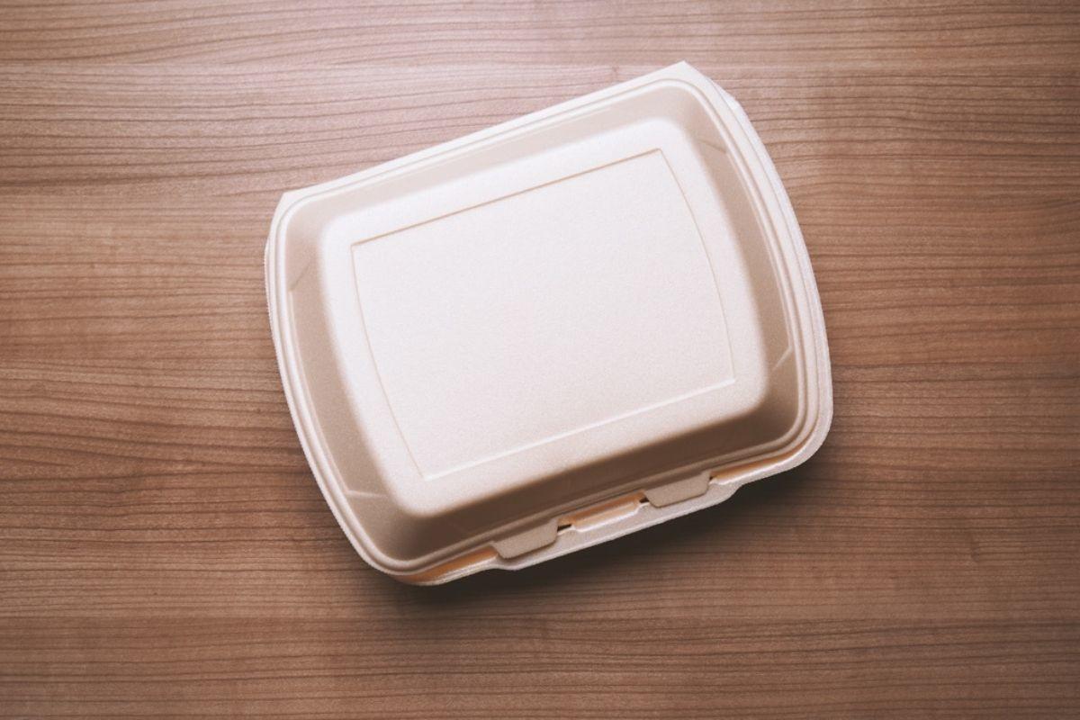 Take-away Box or Take-out Foam Container from Food Delivery Service
