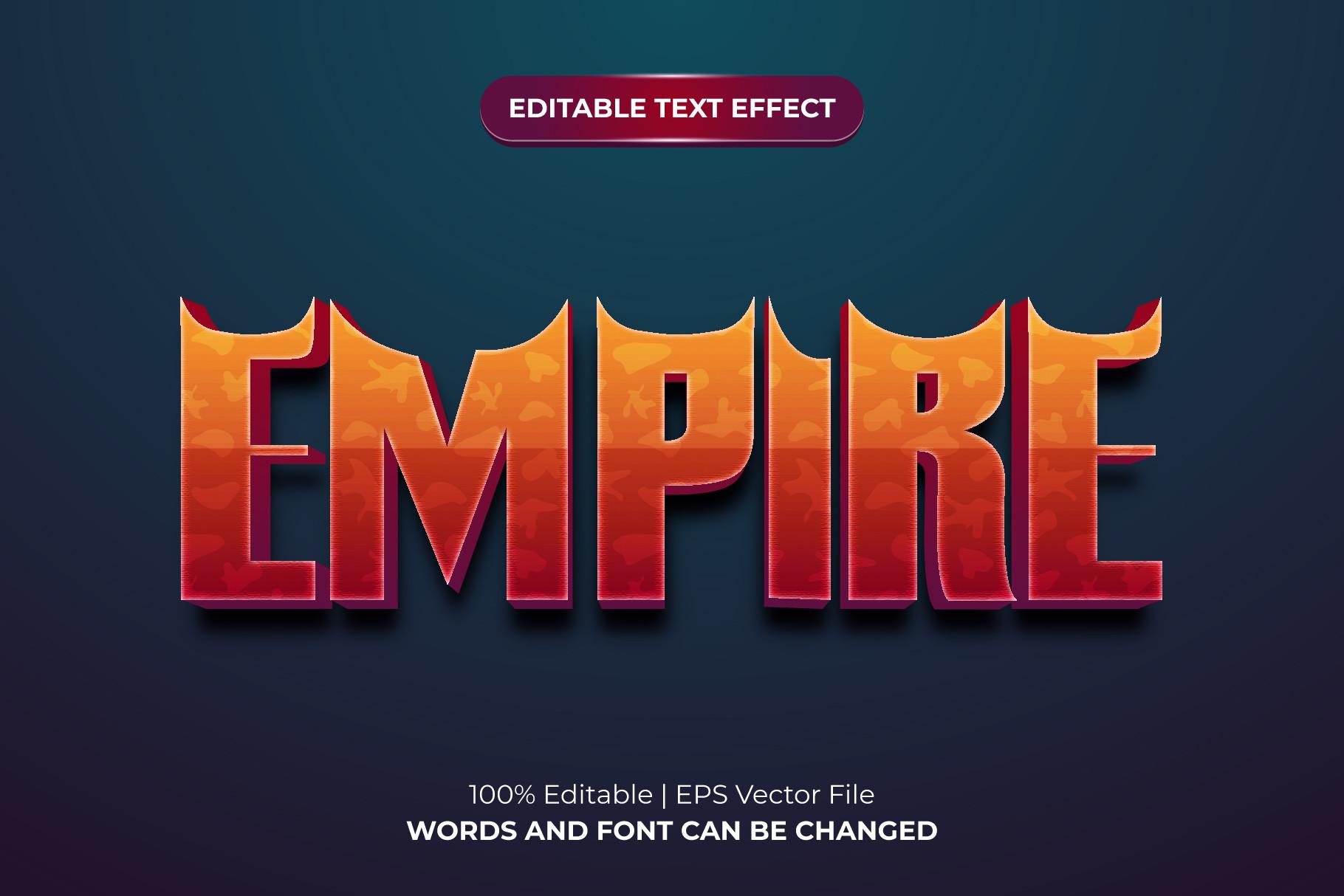 Empire 3D Editable Modern Text Effect