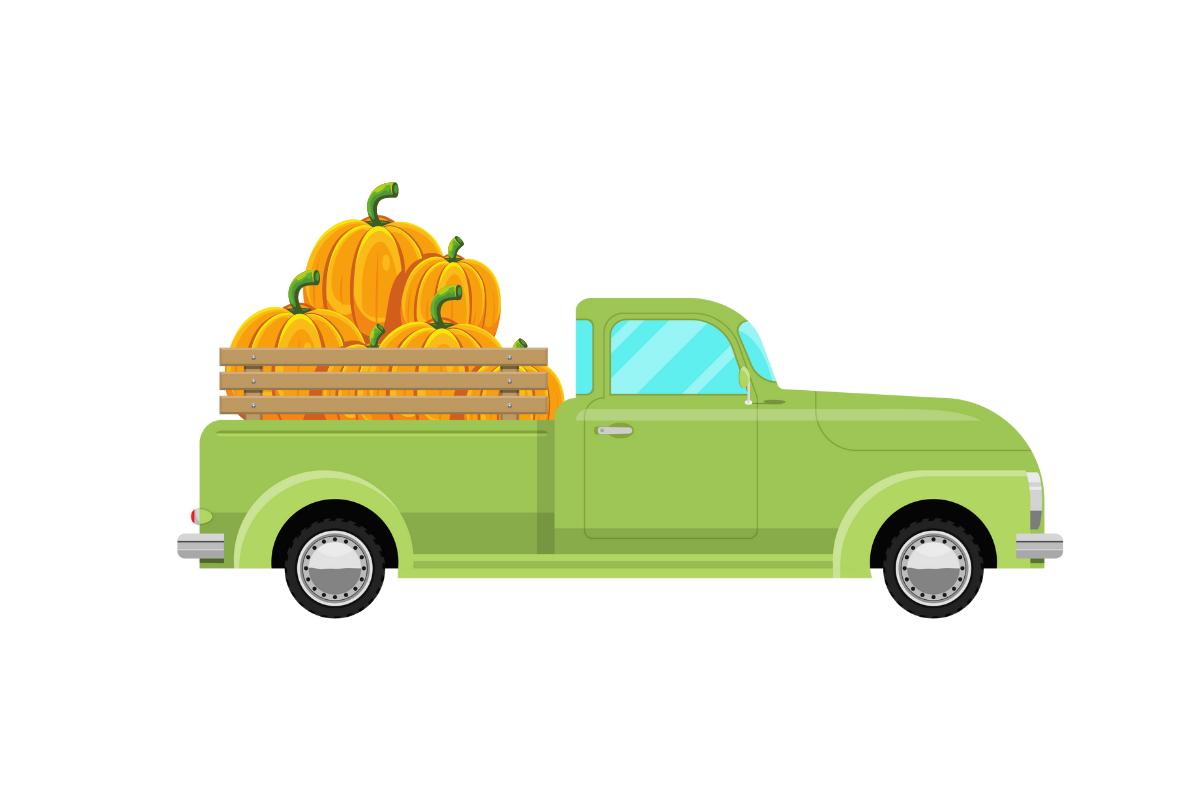 Farmhouse Truck Filled with Pumpkins