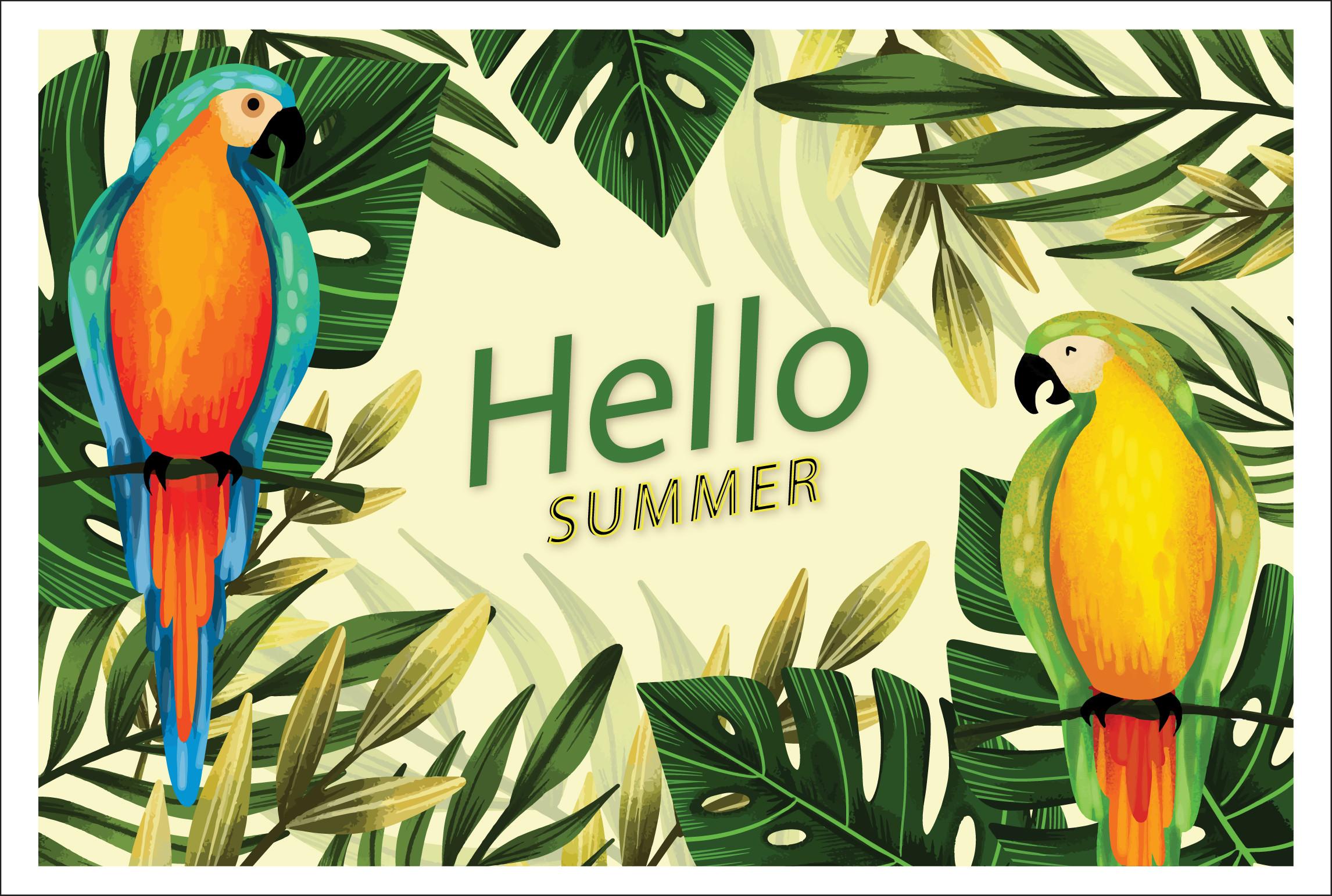 Animal Background Summer Card Design