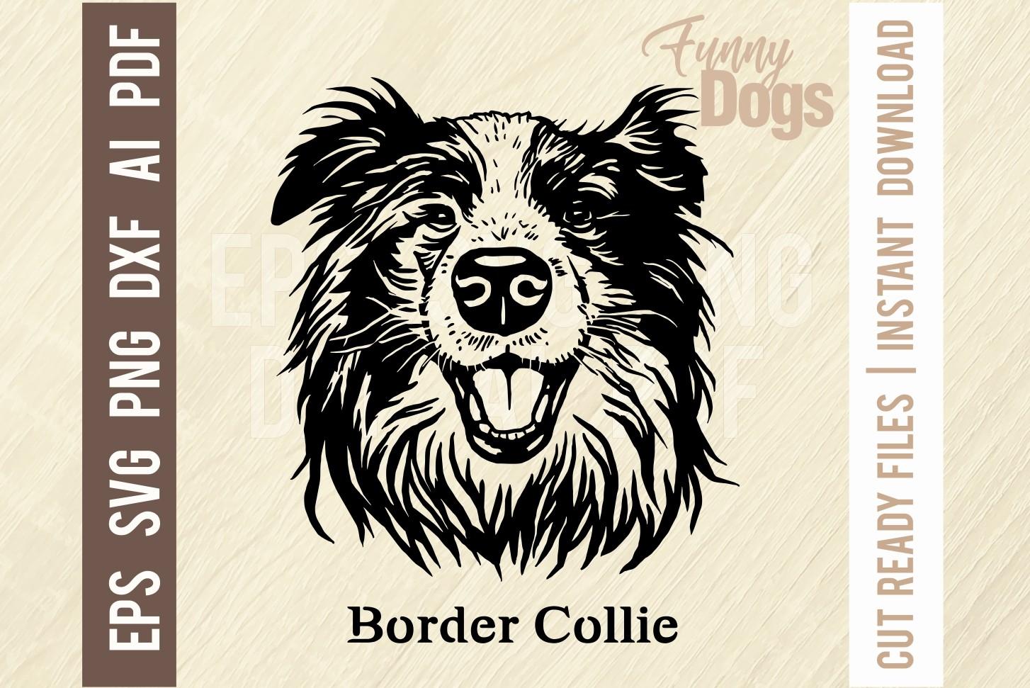 Border Collie - Funny Dog SVG Stencil