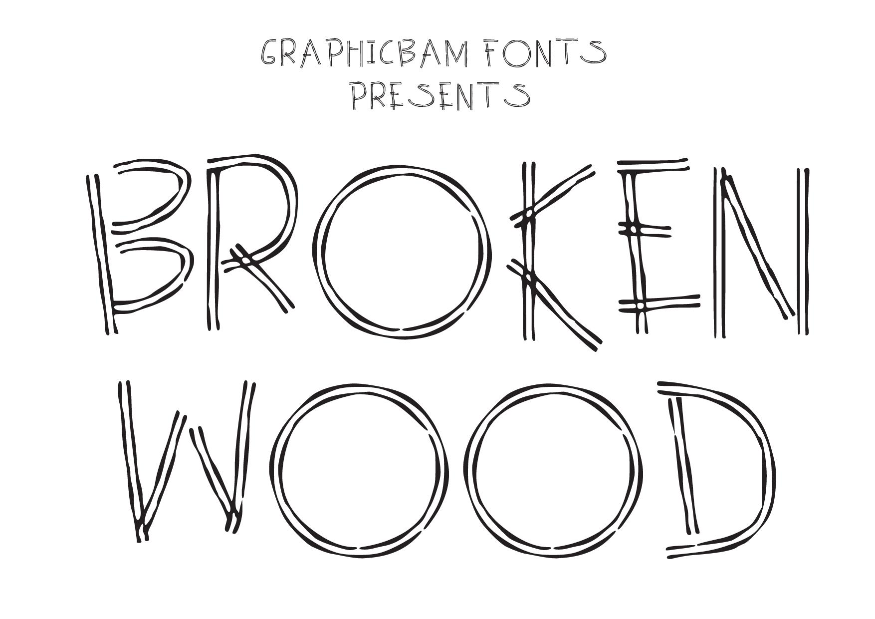 Broken Wood Font