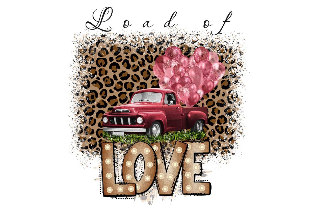 Load of Love Leopard Truck Valentine Png