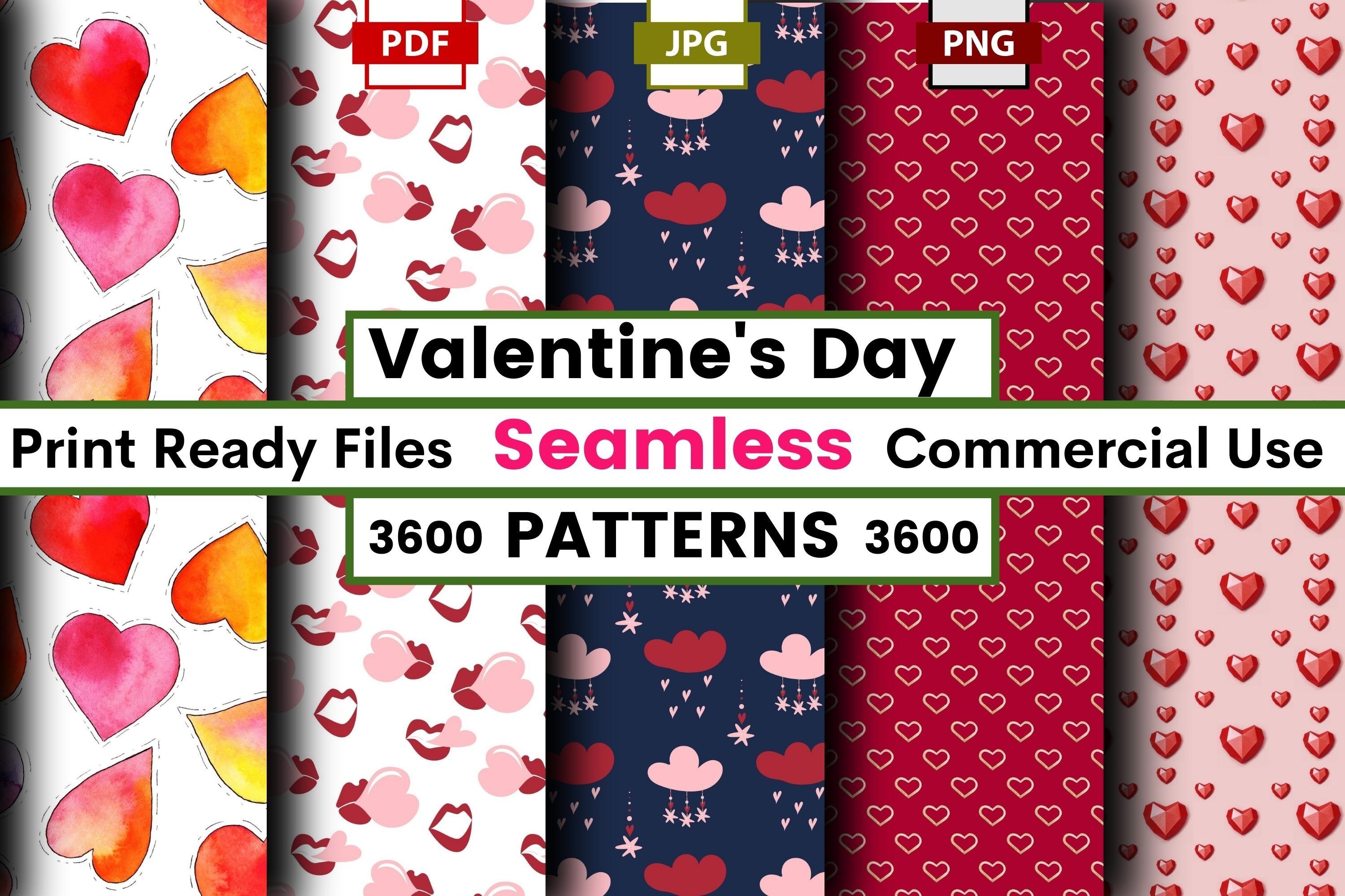 Valentine's Day Seamless Patterns Papers
