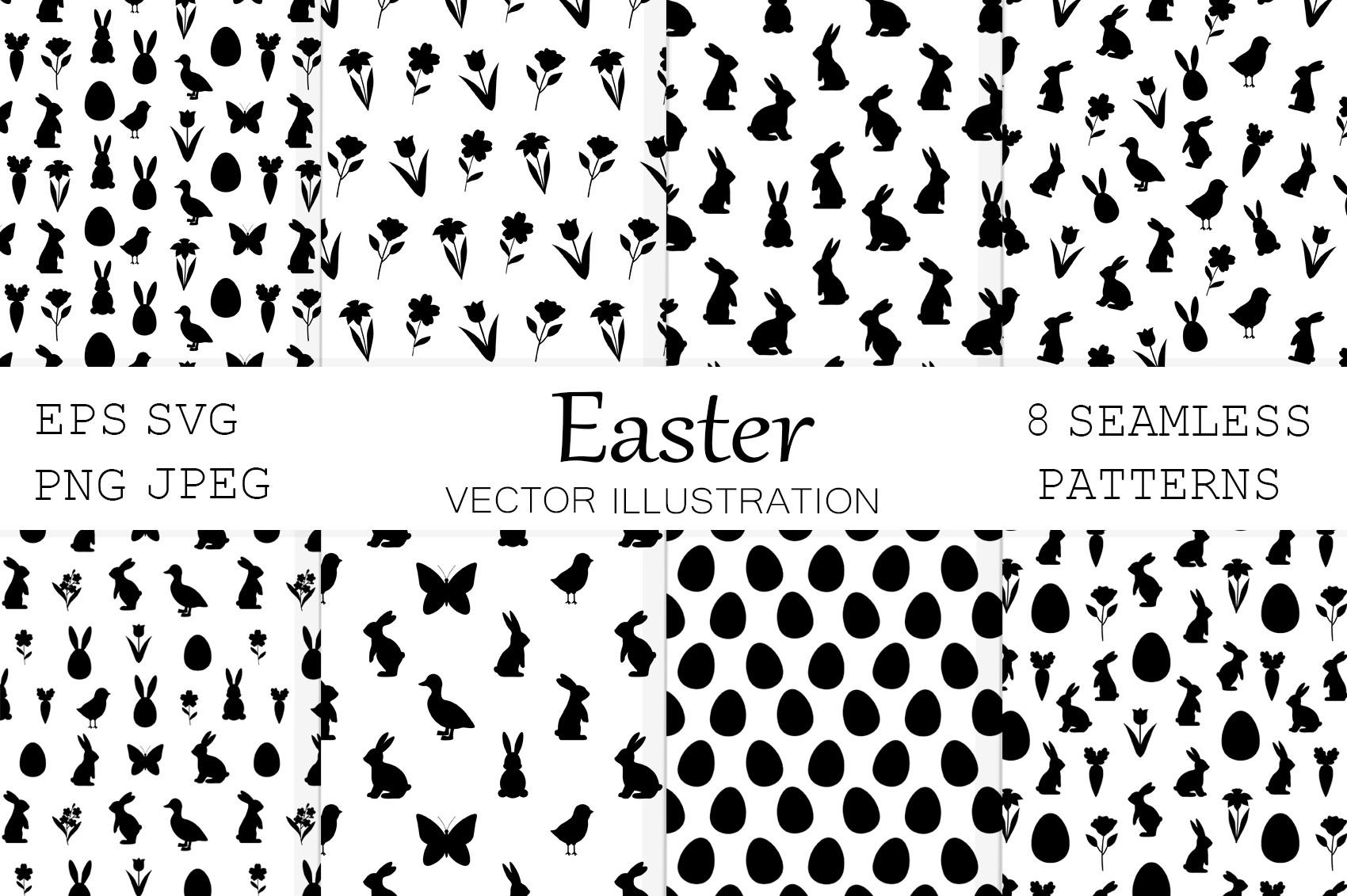 Easter Silhouette Pattern. Easter Bunny