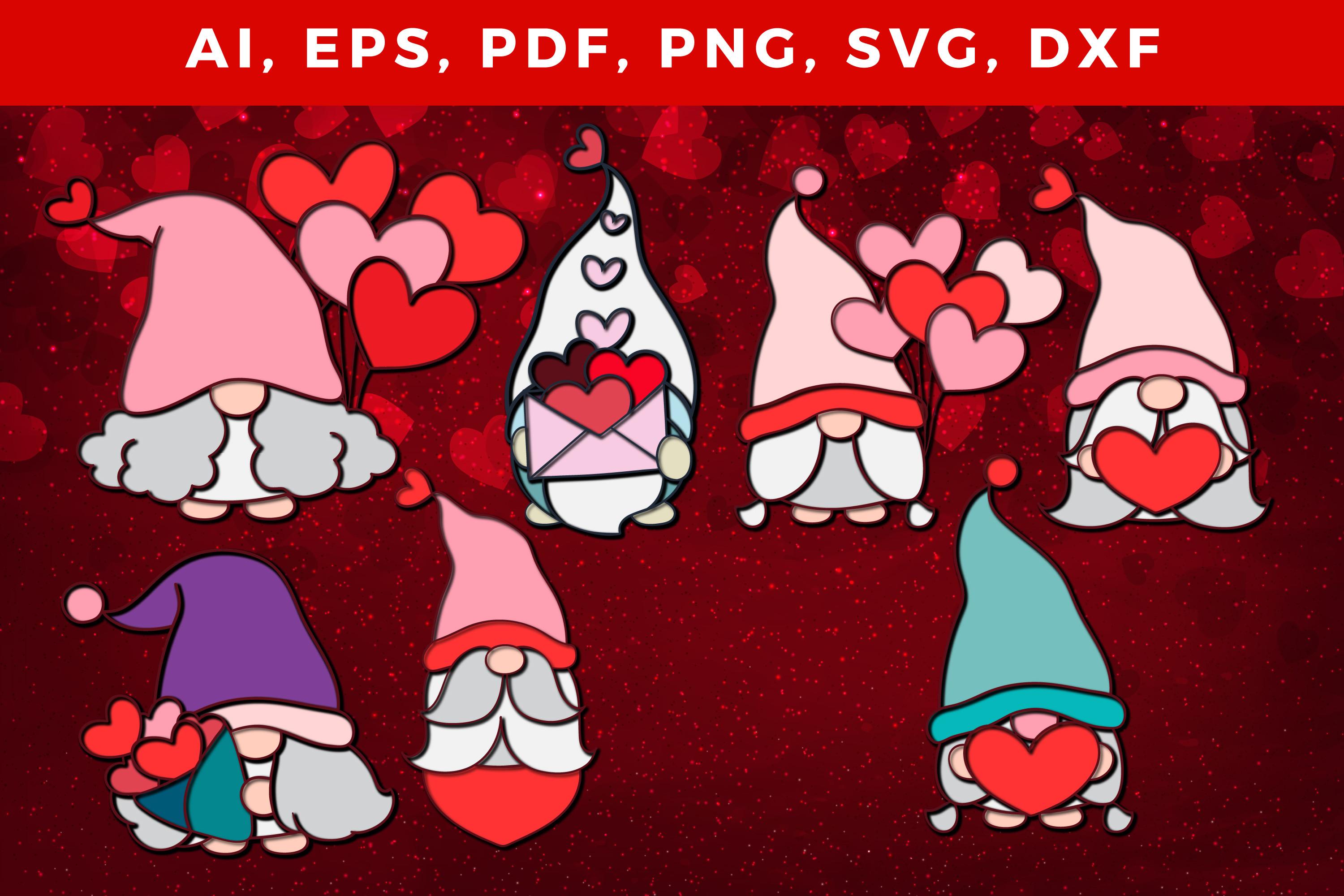 Valentine Gnome SVG Cut File Bundle