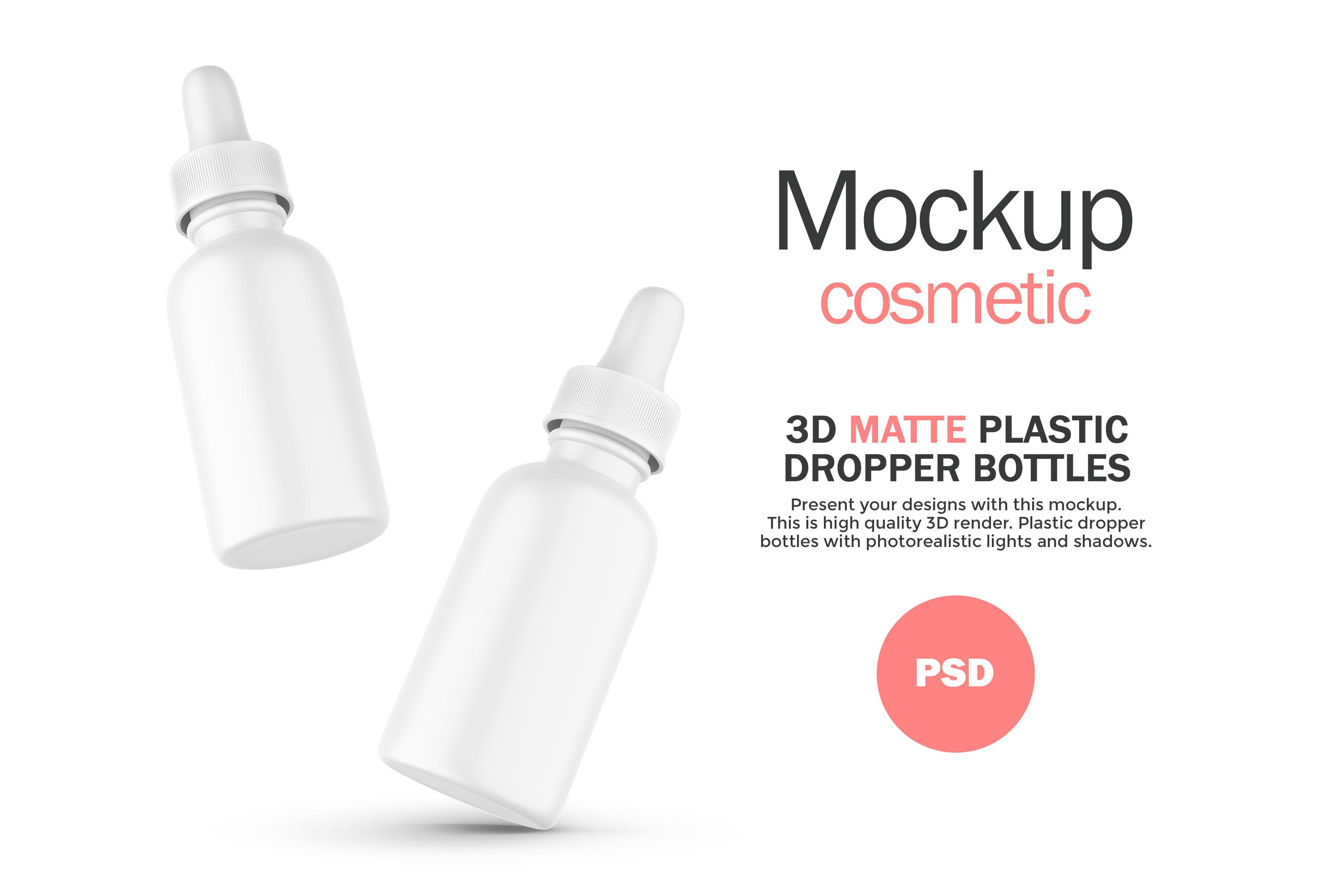 Matte Plastic Dropper Bottle-PSD Mockup