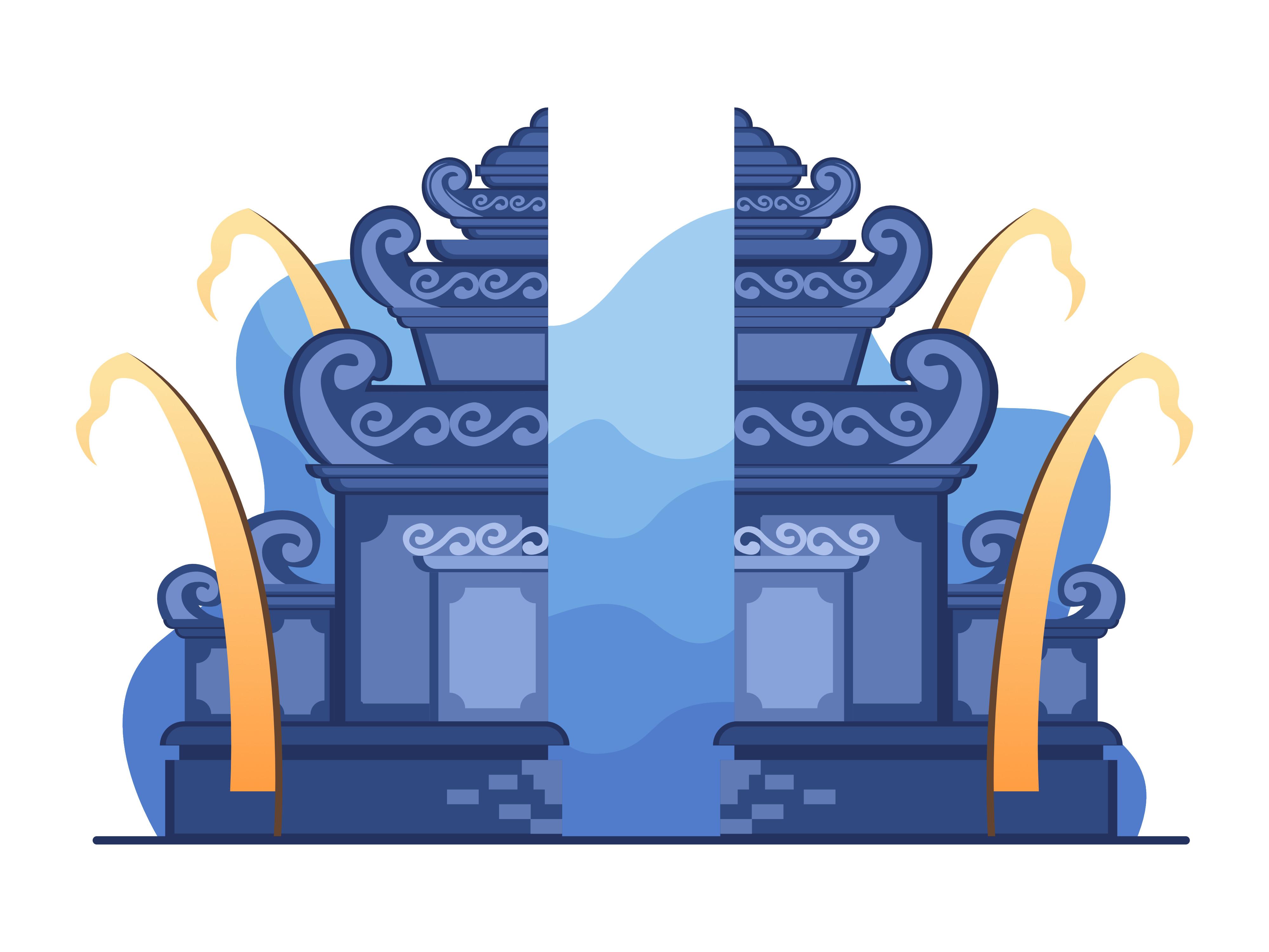 Illustration of Balinese Hindu Gate
