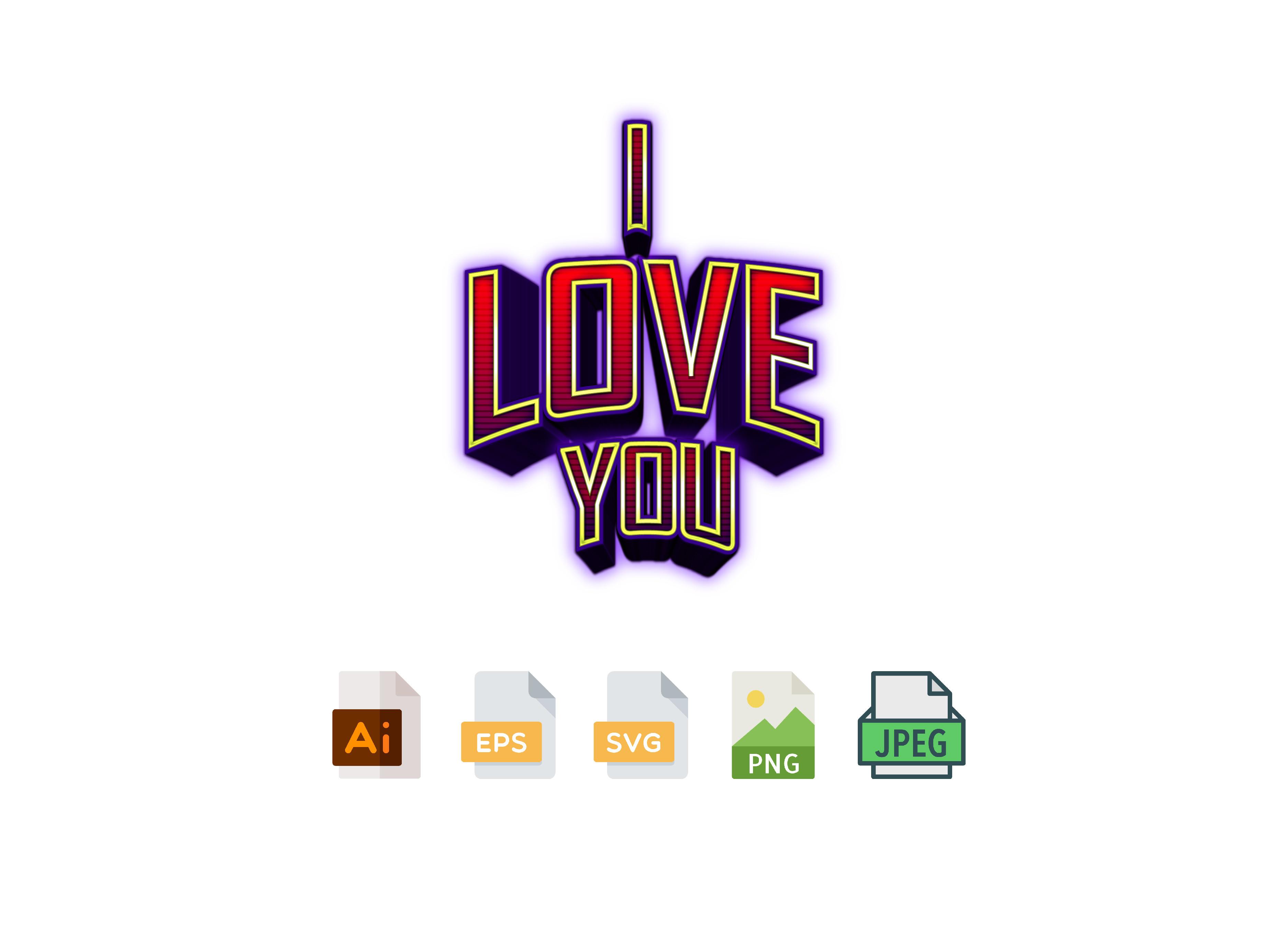 I Love You 3D SVG