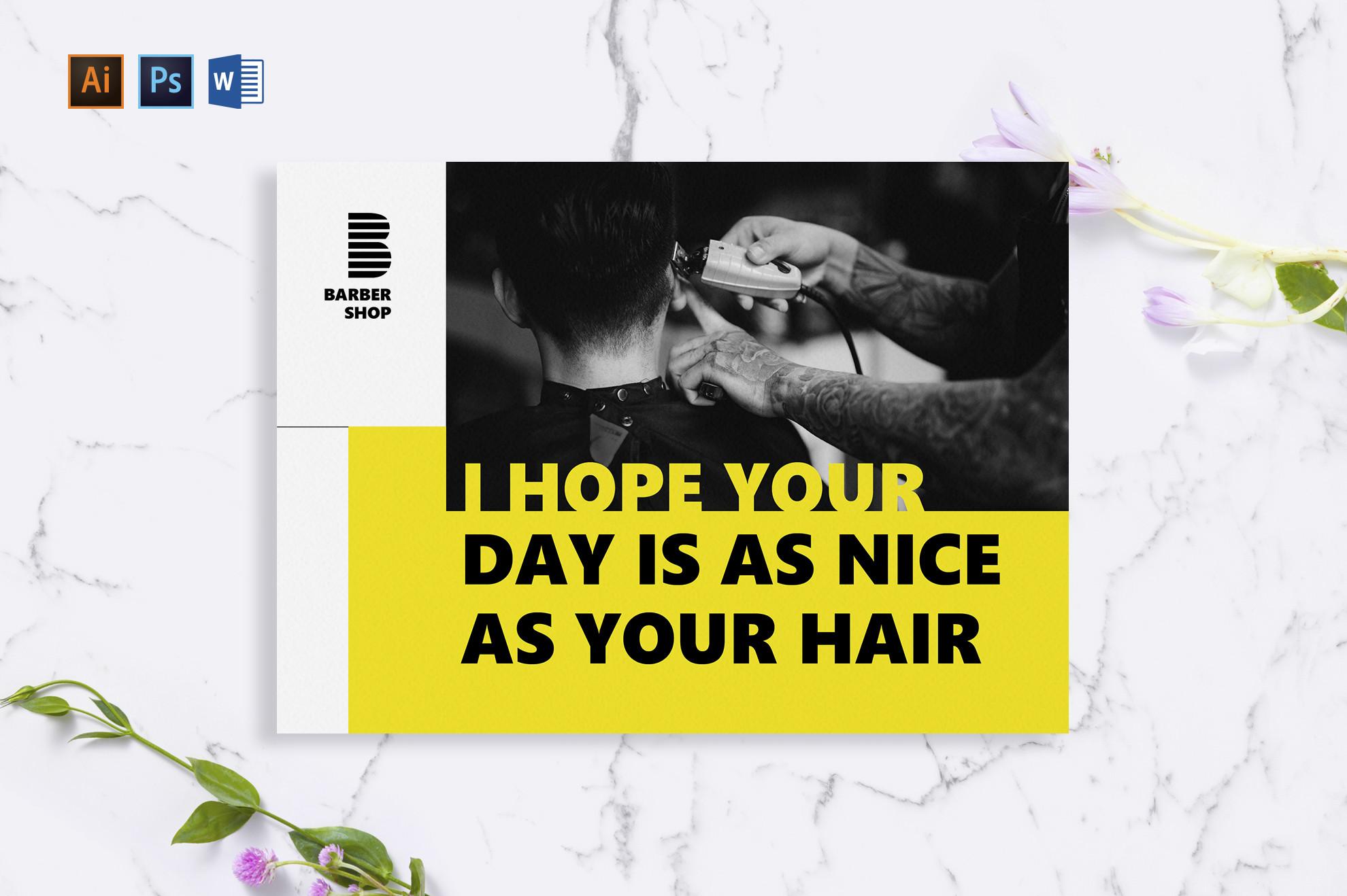 Barbershop Greeting Card Template