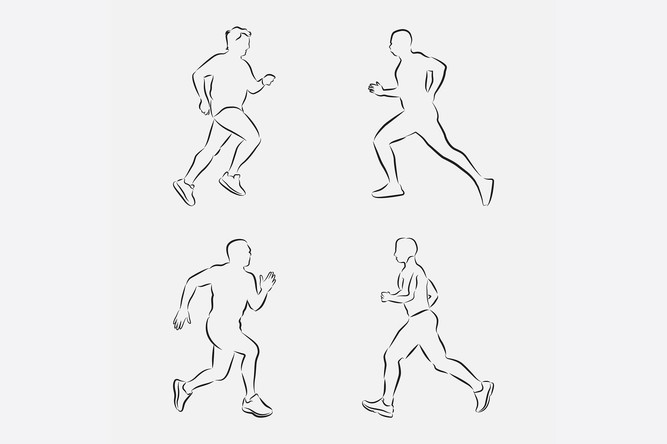 Running Man Line Art