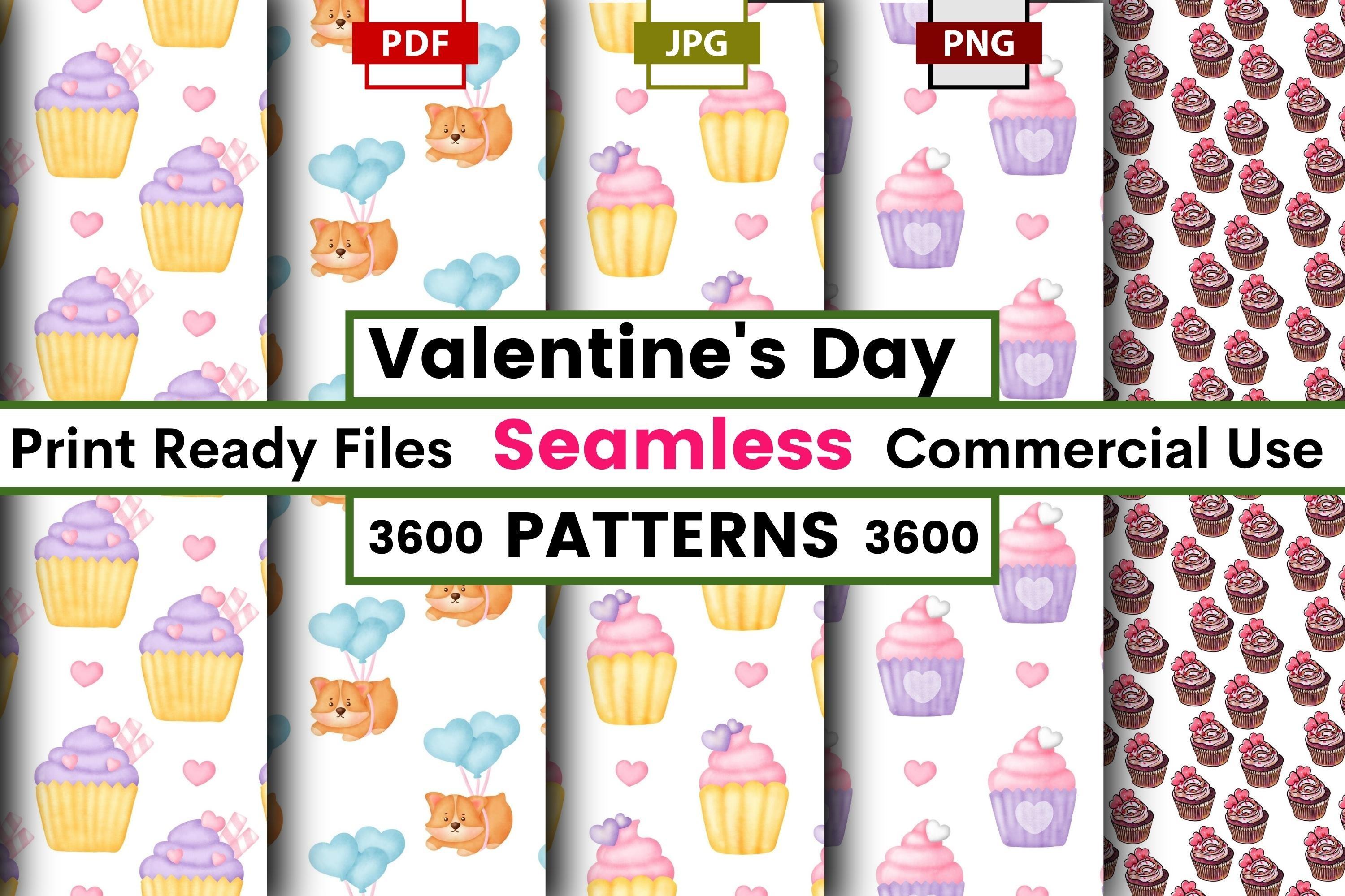 Valentine's Day Seamless Patterns Papers