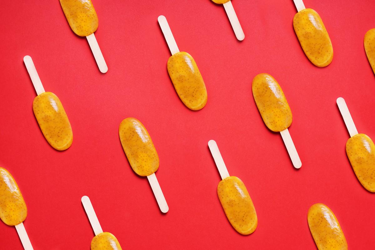Passion Fruit Popsicle or Ice Lolly or Ice Pop Flat Lay Pattern