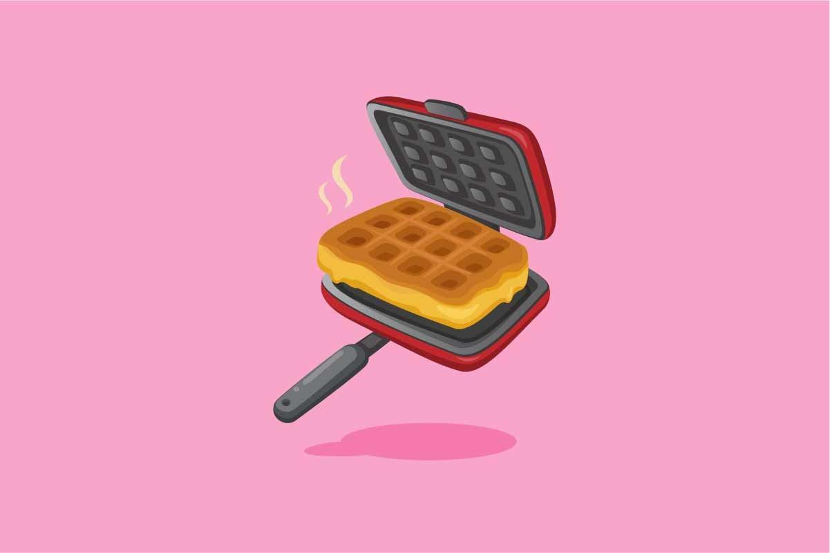 Waffle on Pan Breakfast Menu Vector