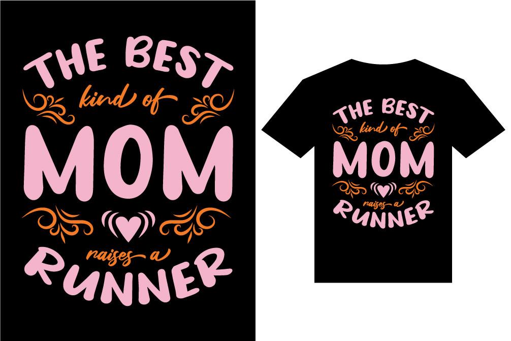 Mom Raises a Runner Typographic T-shirt