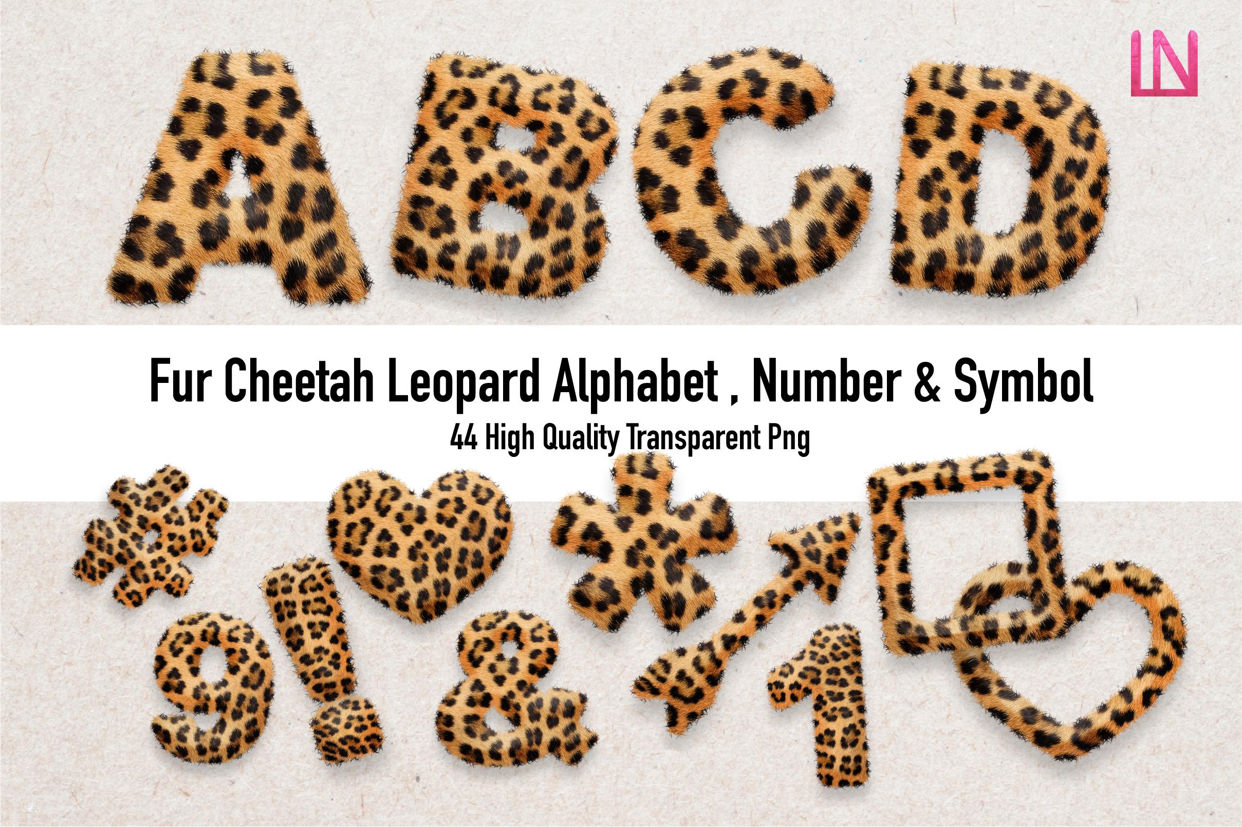 3D Fur Cheetah Leopard Alphabet & Number