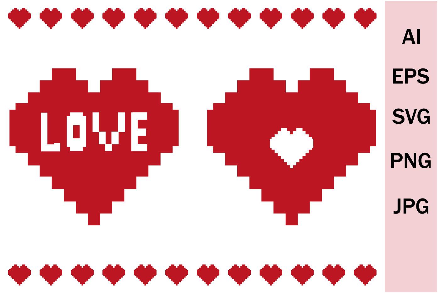 Bundle of SVG Heart Silhouettes