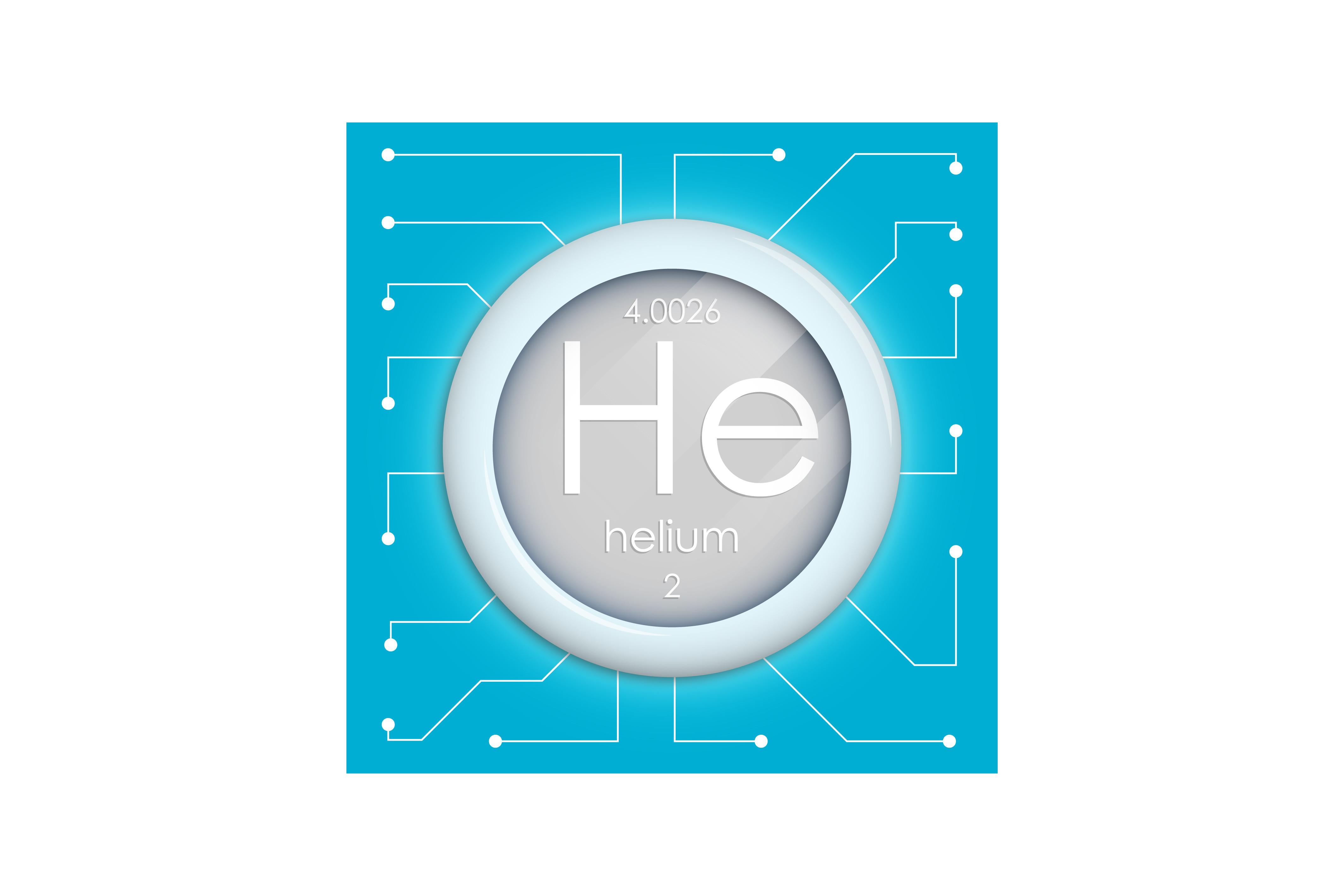 Realistic Button with Helium Symbol. Che