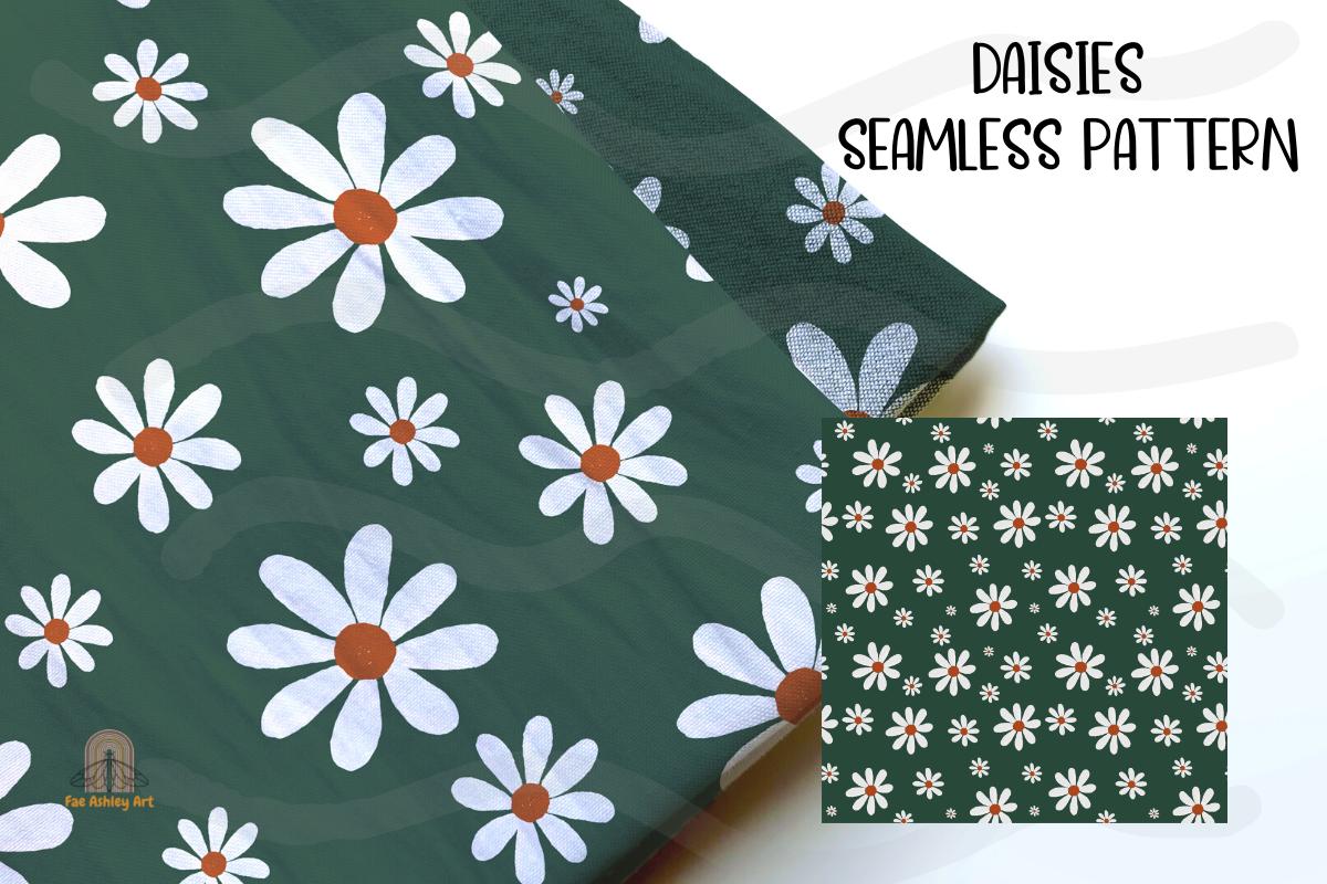 Daisies Themed Seamless Pattern
