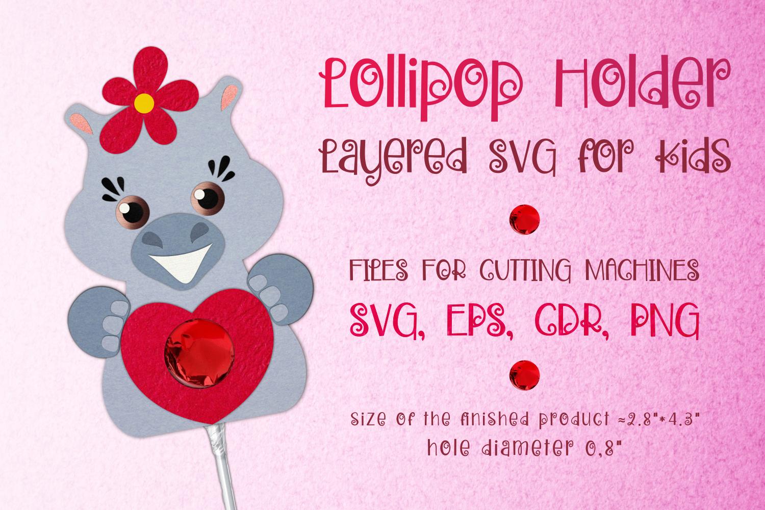 Hippopotamus Valentine Lollipop Holder S