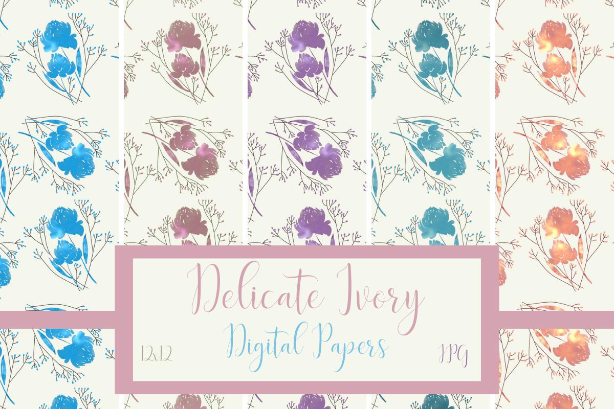 Delicate Ivory Digital Papers X 10