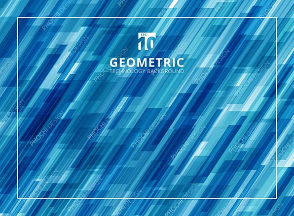 Abstract Technology Blue Geometric Layer