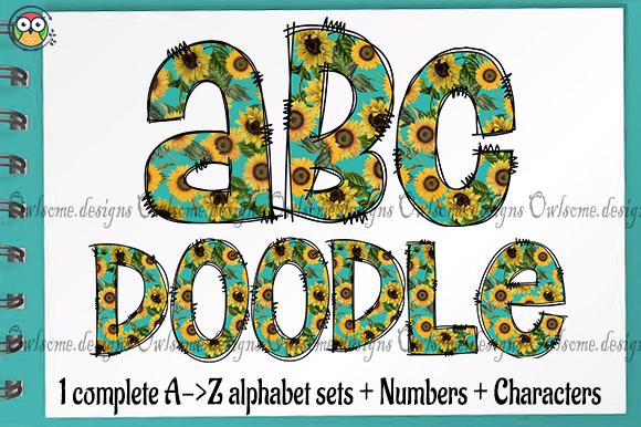 Sunflower Doodle Letters| Alphabet Pack