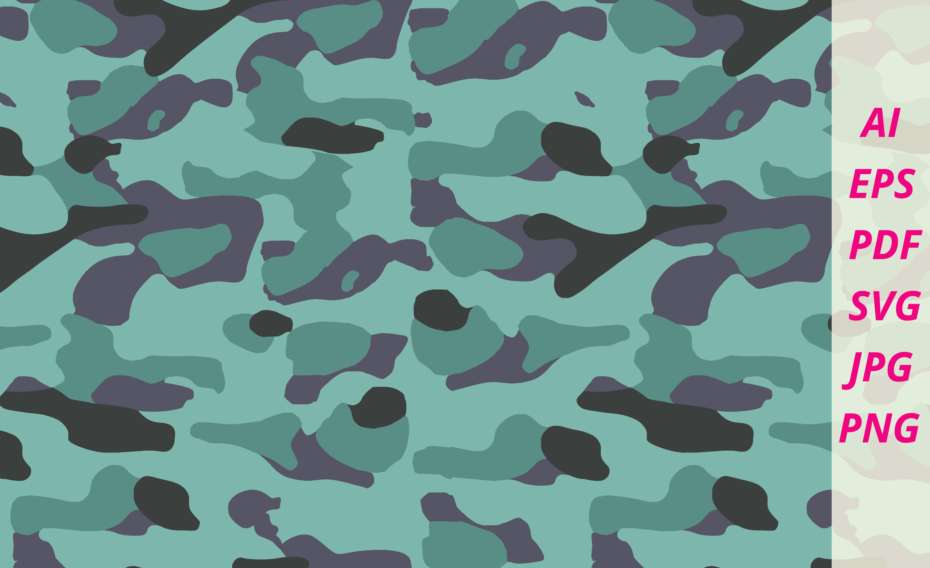 Camouflage Seamless Vector Patterns SVG,