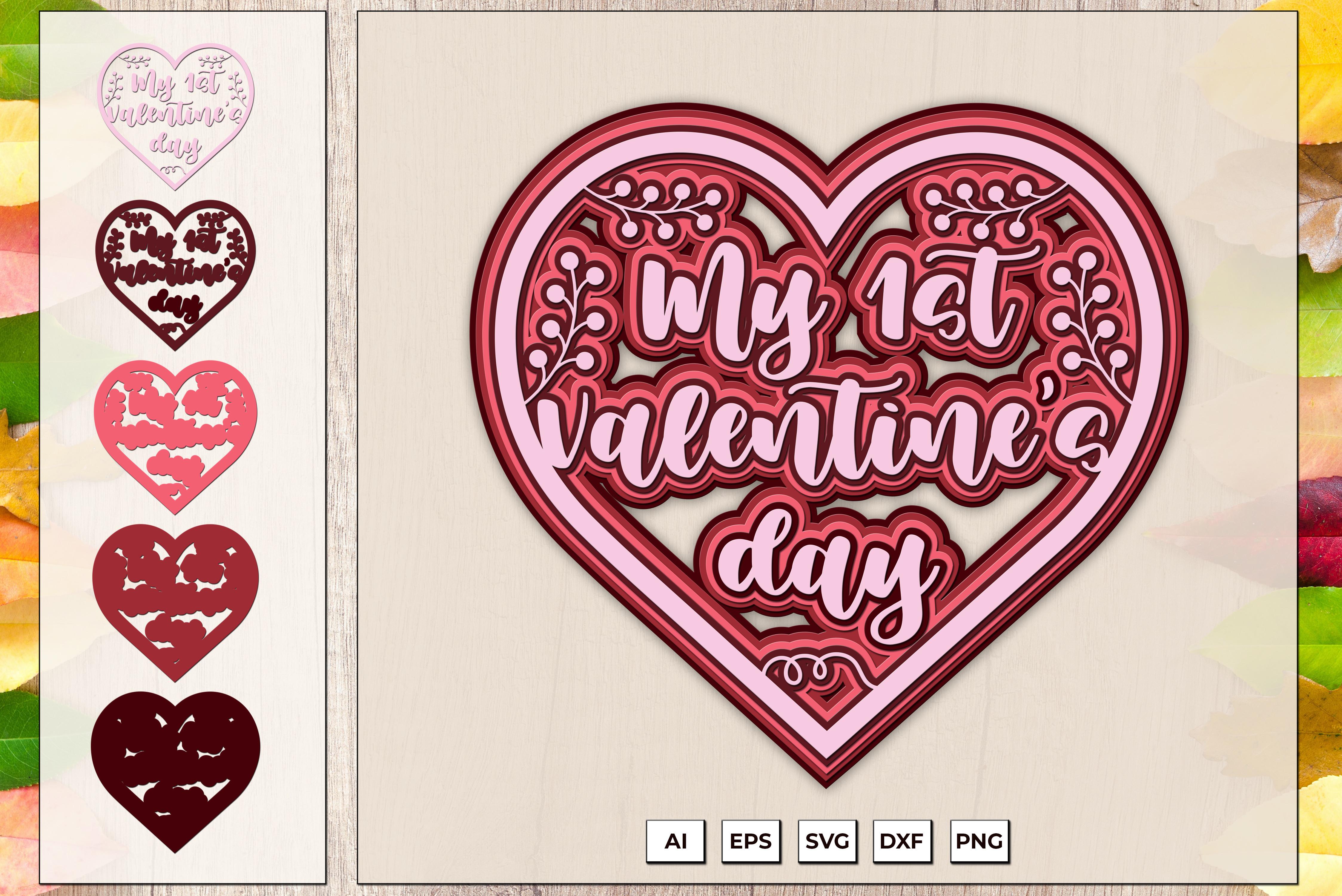 3D Layer Valentines Day Heart SVG File