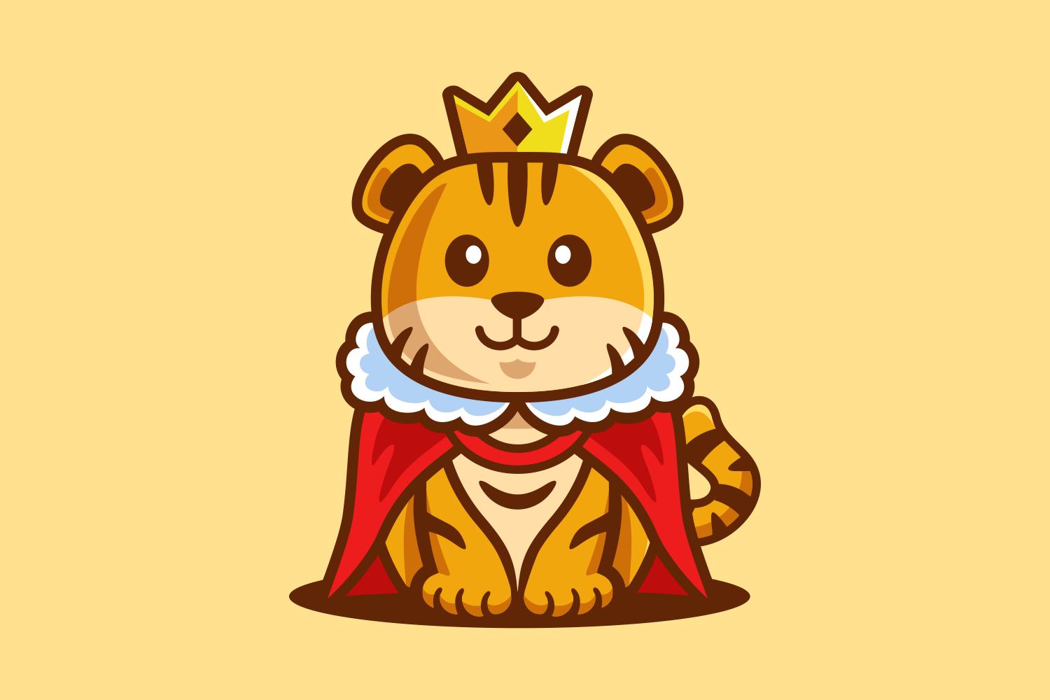 King Tiger Cub Cartoon Sitting