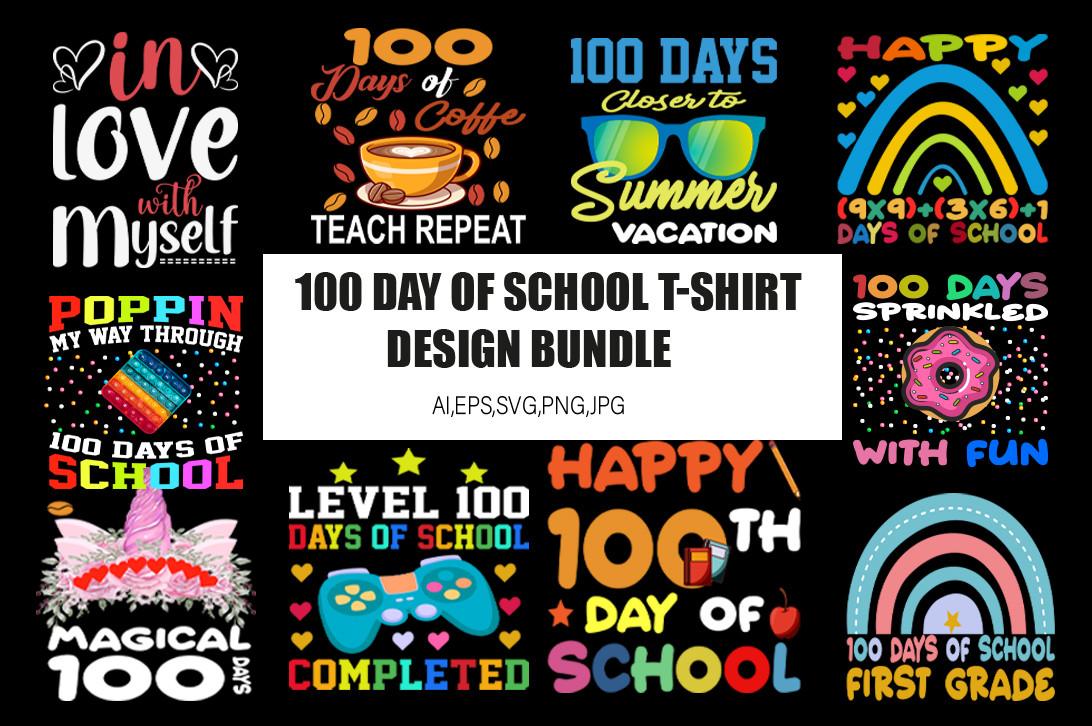 100th Day of School Bundle Tshirt Design
