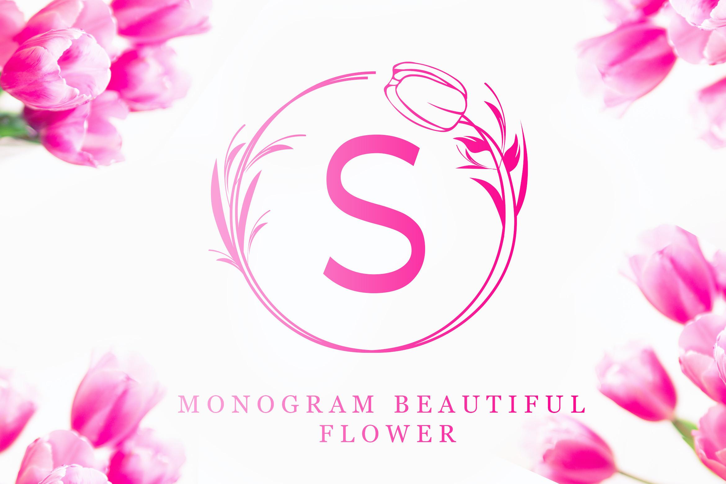 Monogram Beautiful Flower Font