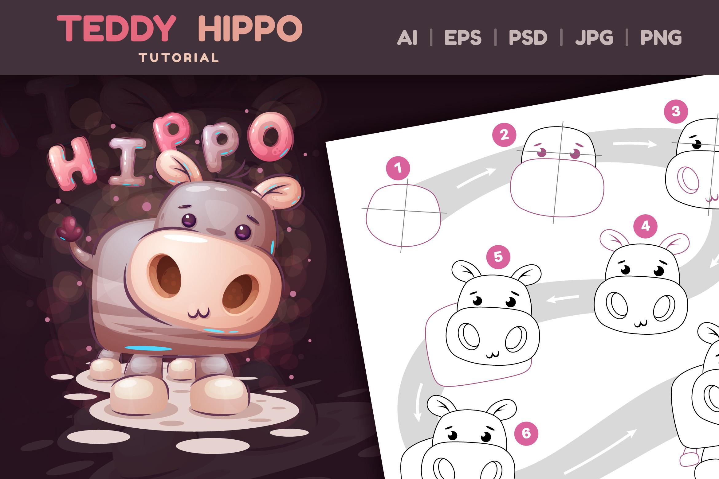 How to Draw Hippo Step by Step