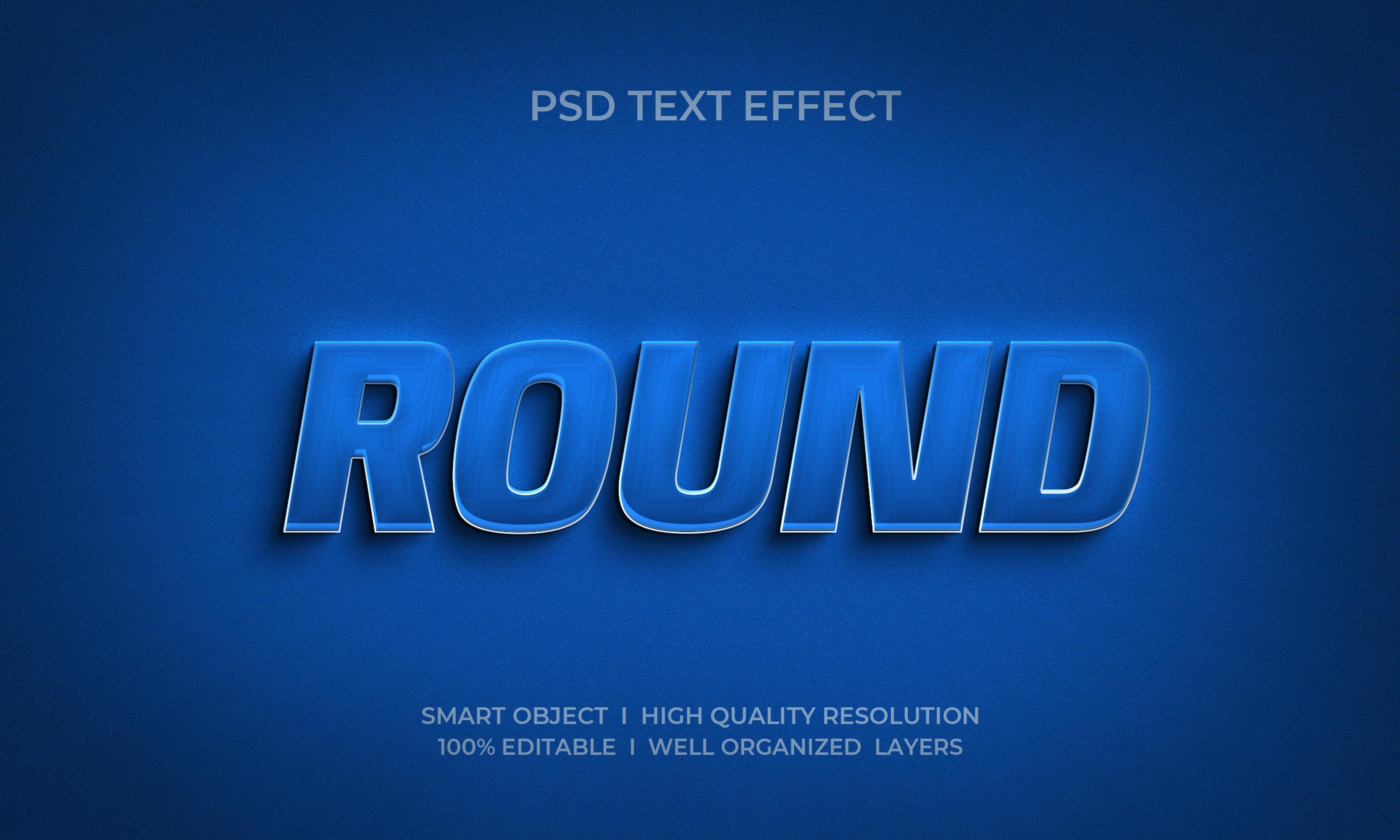 Round 3d Text Effect Template